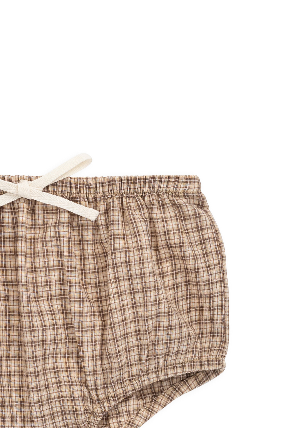Organic Cotton Gabriel Bloomer - Cabin Check Cocoa Childrens Bloomer from Jamie Kay NZ