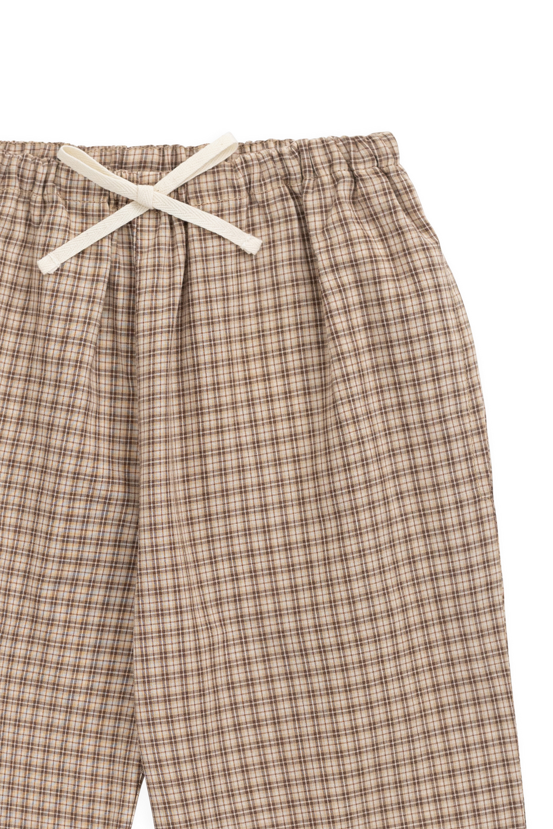 Organic Cotton Kenji Pant - Cabin Check Cocoa Childrens Pant from Jamie Kay NZ