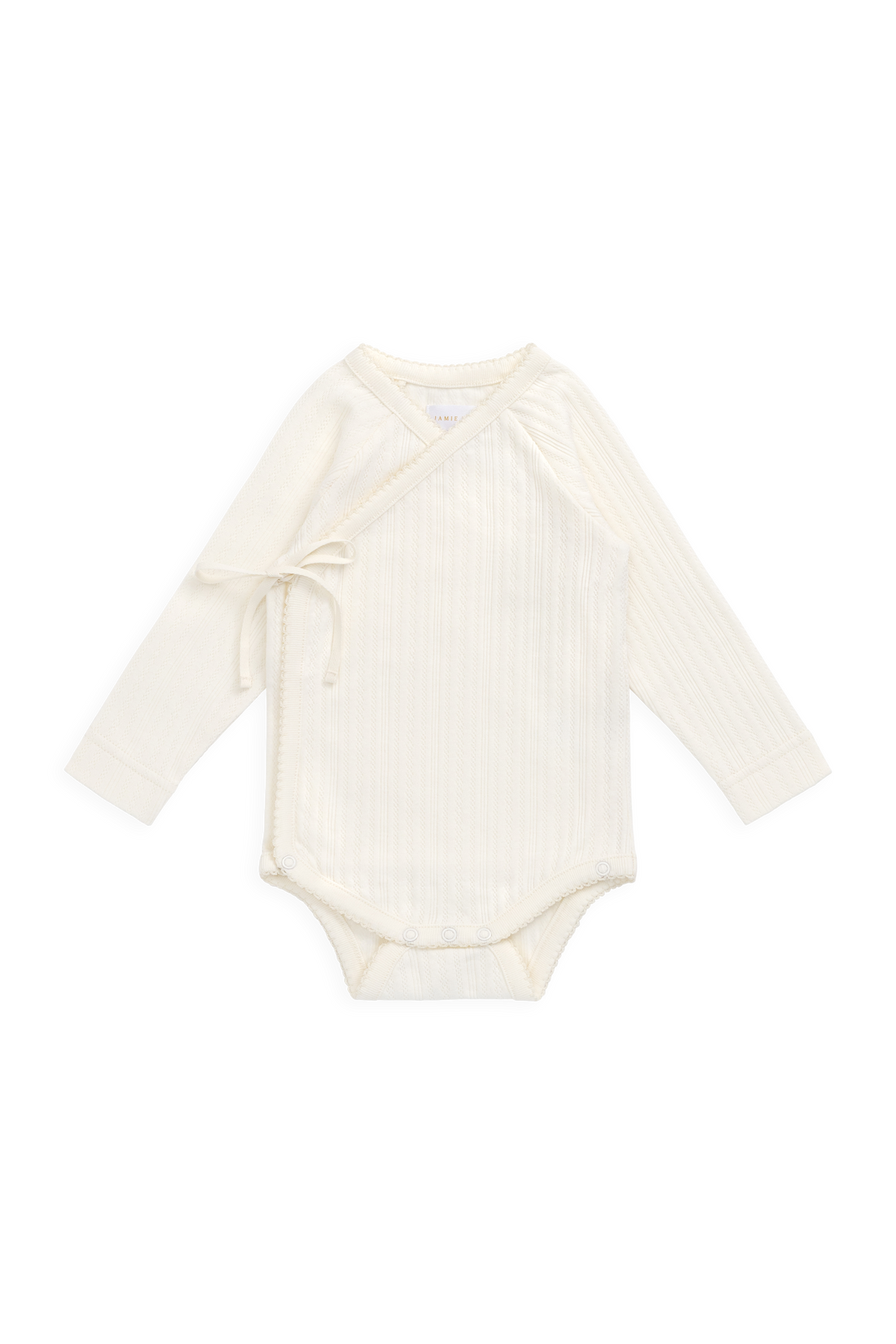 Organic Cotton Pointelle Marina Bodysuit - Parchment Childrens Bodysuit from Jamie Kay NZ