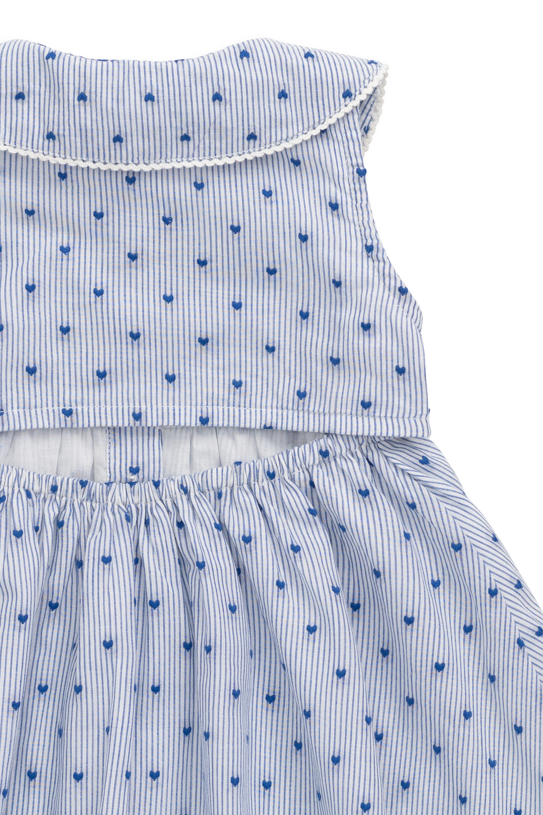 Organic Cotton Wisteria Dress - Mon Amour Stripe Indigo Childrens Dress from Jamie Kay NZ