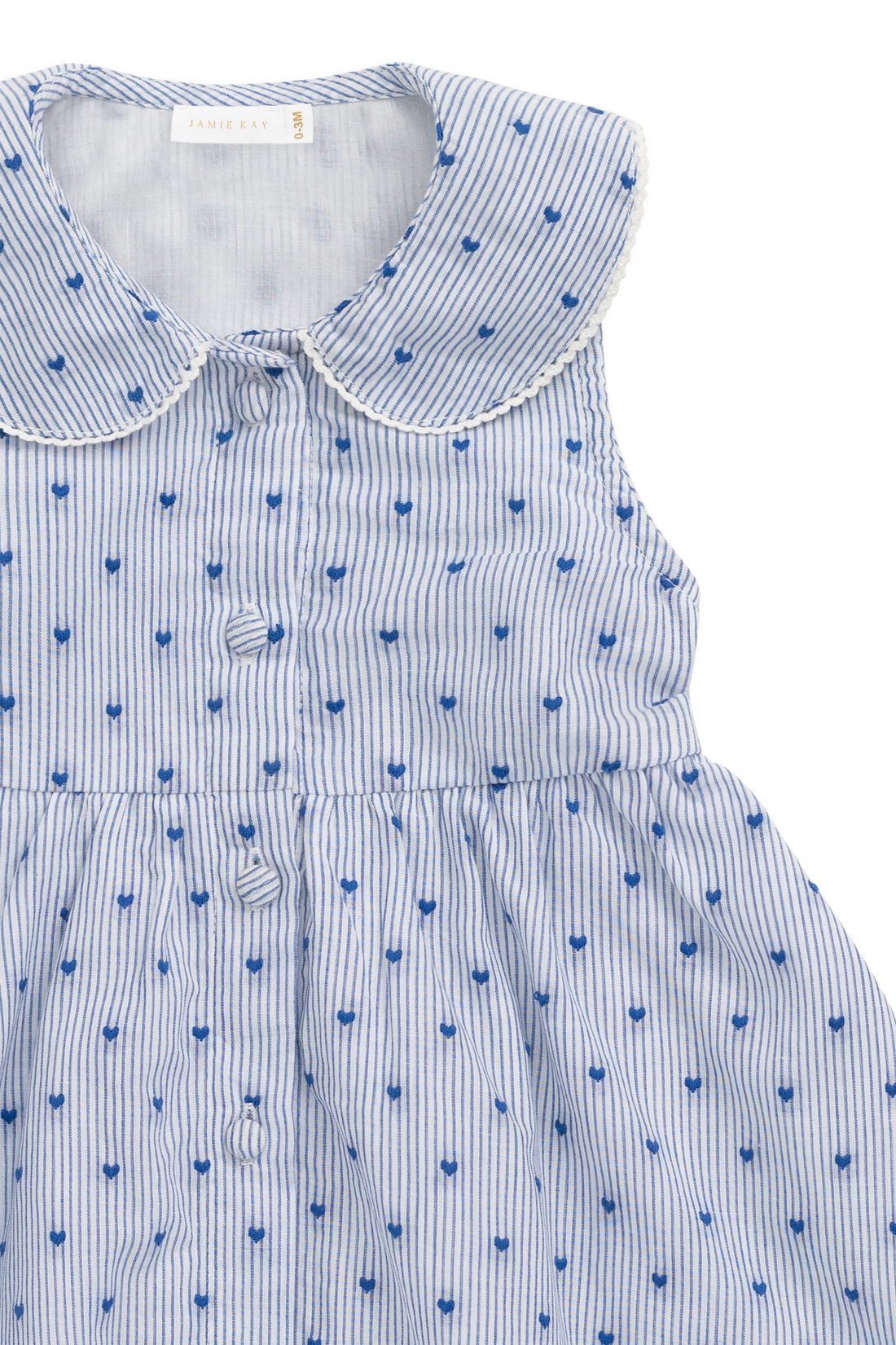 Organic Cotton Wisteria Dress - Mon Amour Stripe Indigo Childrens Dress from Jamie Kay NZ