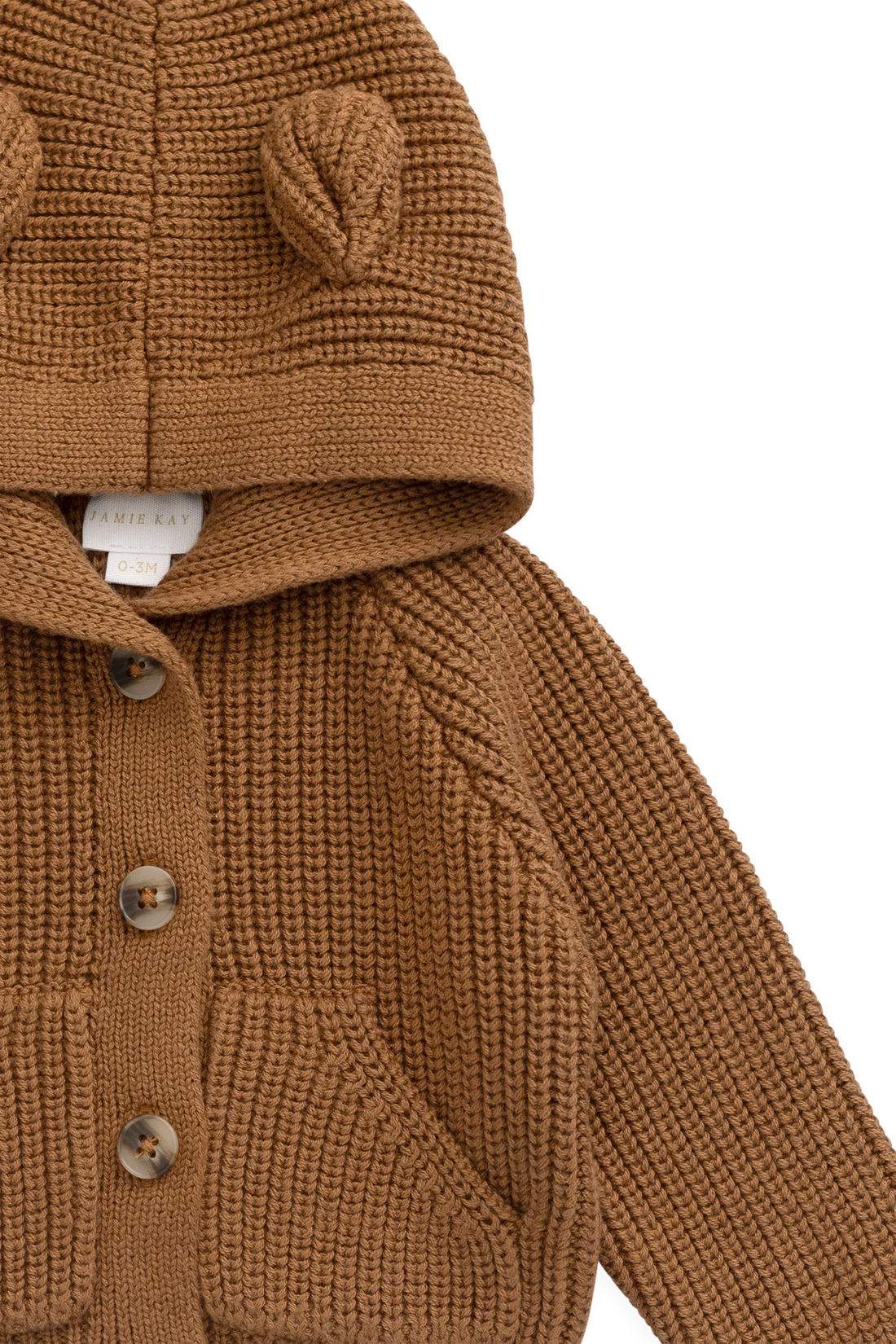 Bear Cardigan - Butterscotch Childrens Cardigan from Jamie Kay NZ