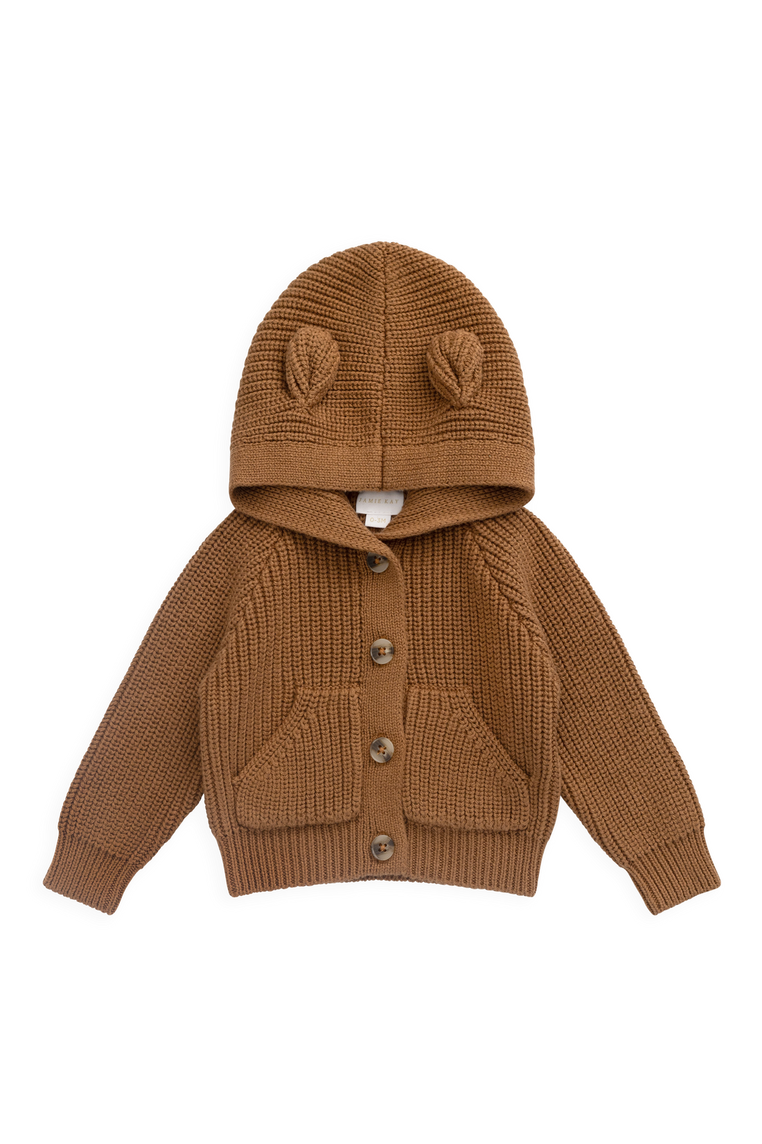 Bear Cardigan - Butterscotch Childrens Cardigan from Jamie Kay NZ