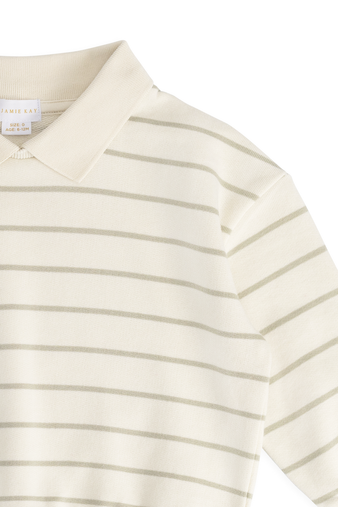 Benedict Sweatshirt - Horizon Stripe Lichen/Cloud Childrens Sweatshirting from Jamie Kay NZ
