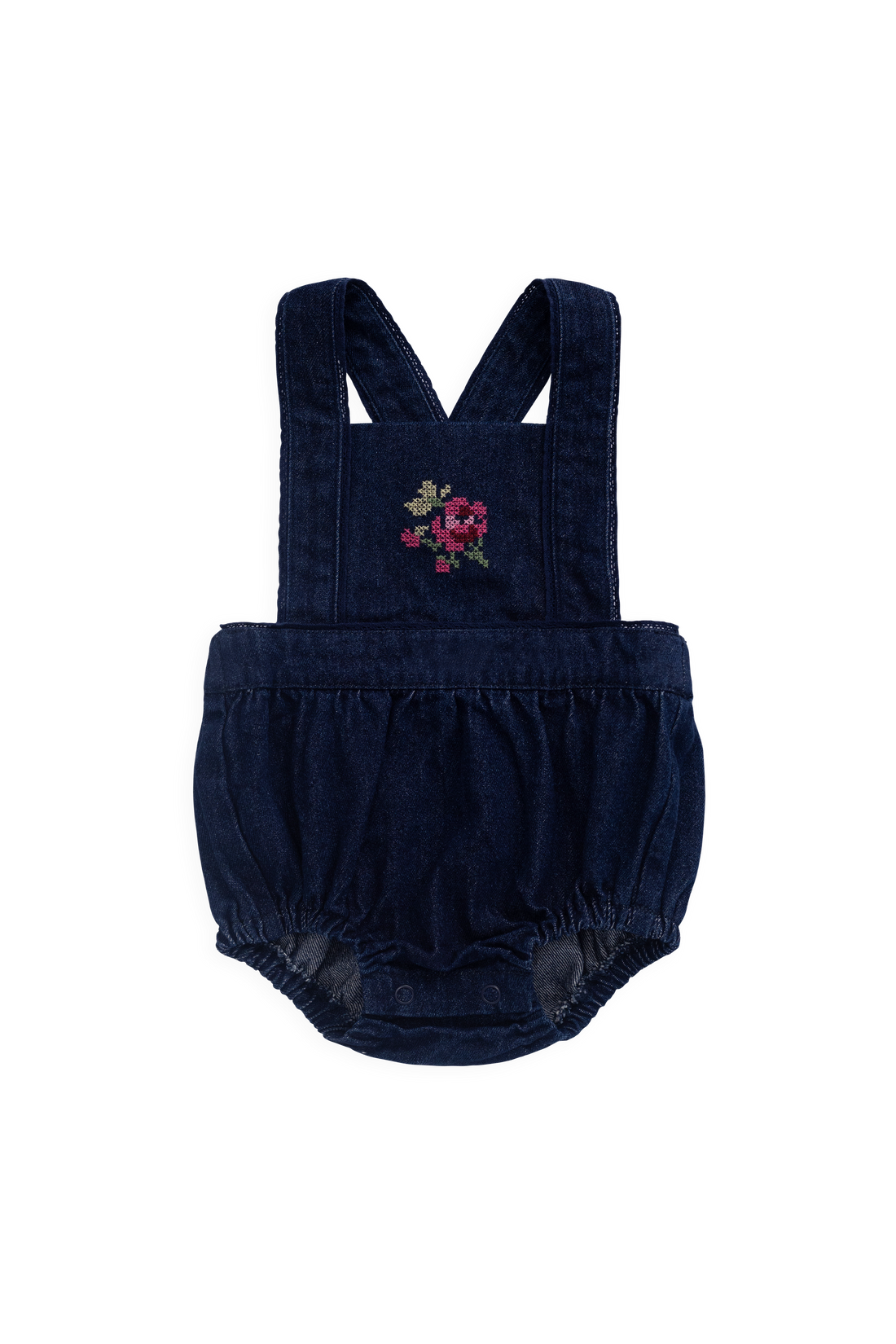 Calianna Playsuit - Deep Sea Denim Orchid Rose Childrens Playsuit from Jamie Kay NZ