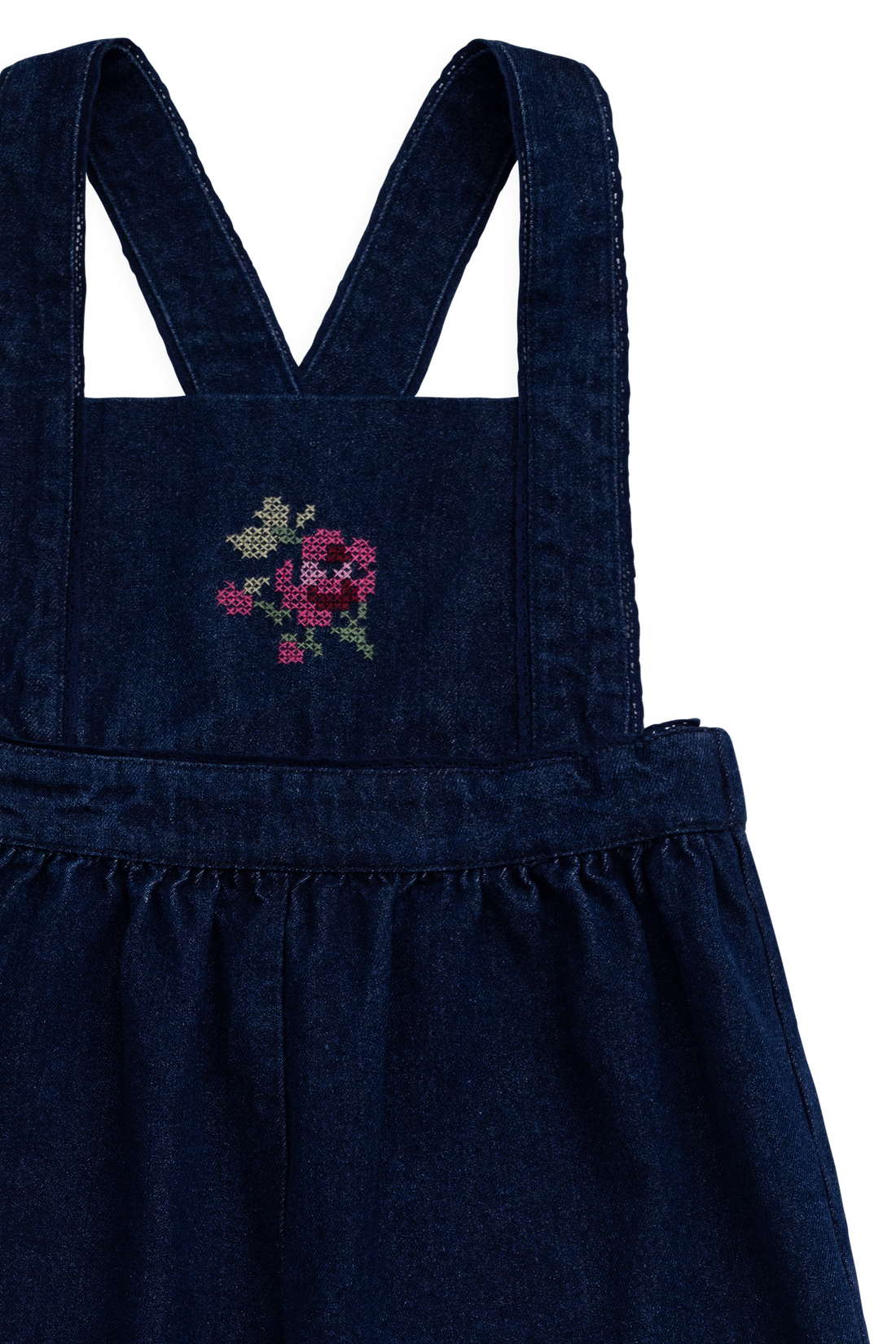 Dovie Overall - Deep Sea Denim Orchid Rose Childrens Overall from Jamie Kay NZ