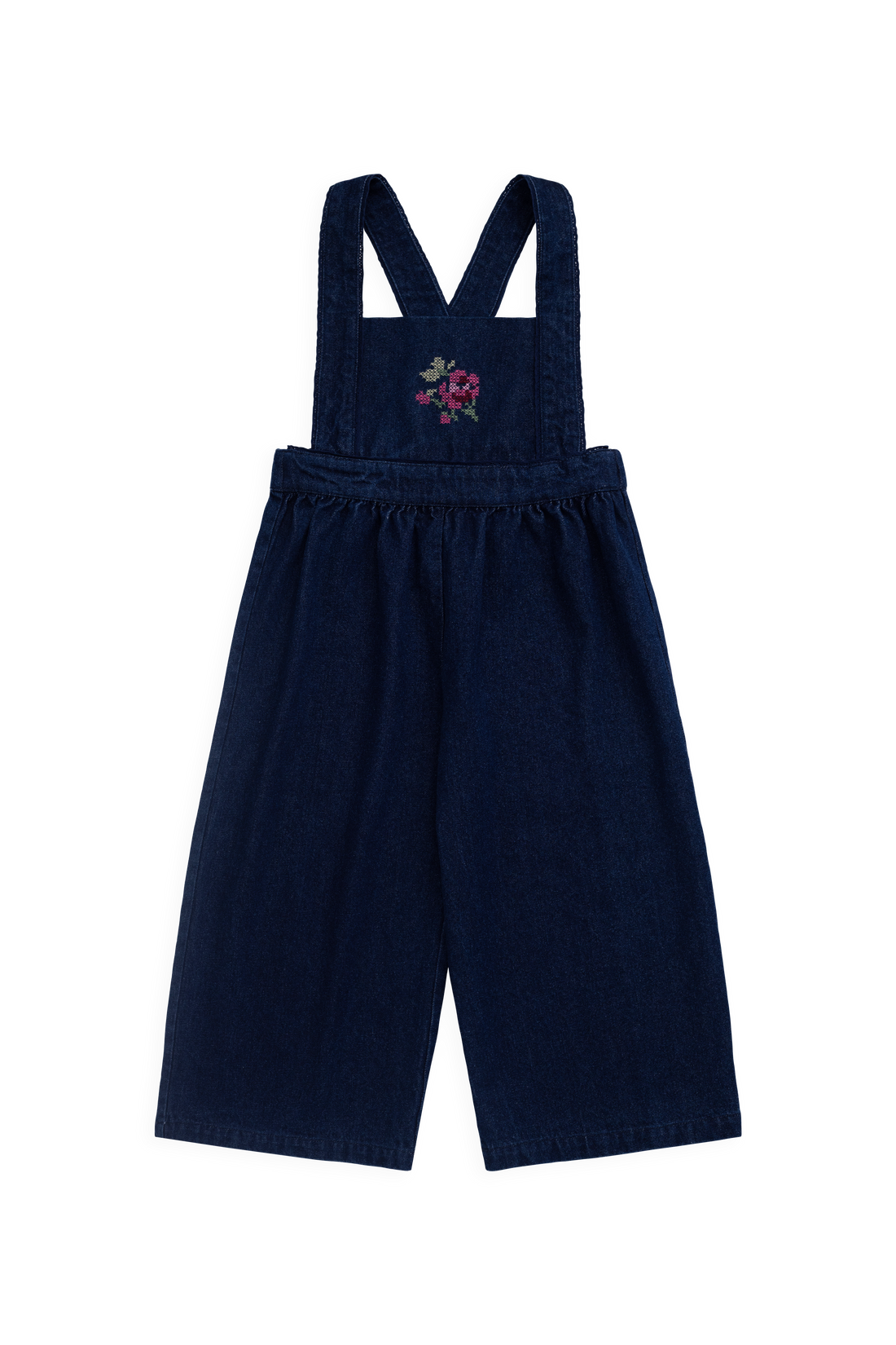 Dovie Overall - Deep Sea Denim Orchid Rose Childrens Overall from Jamie Kay NZ