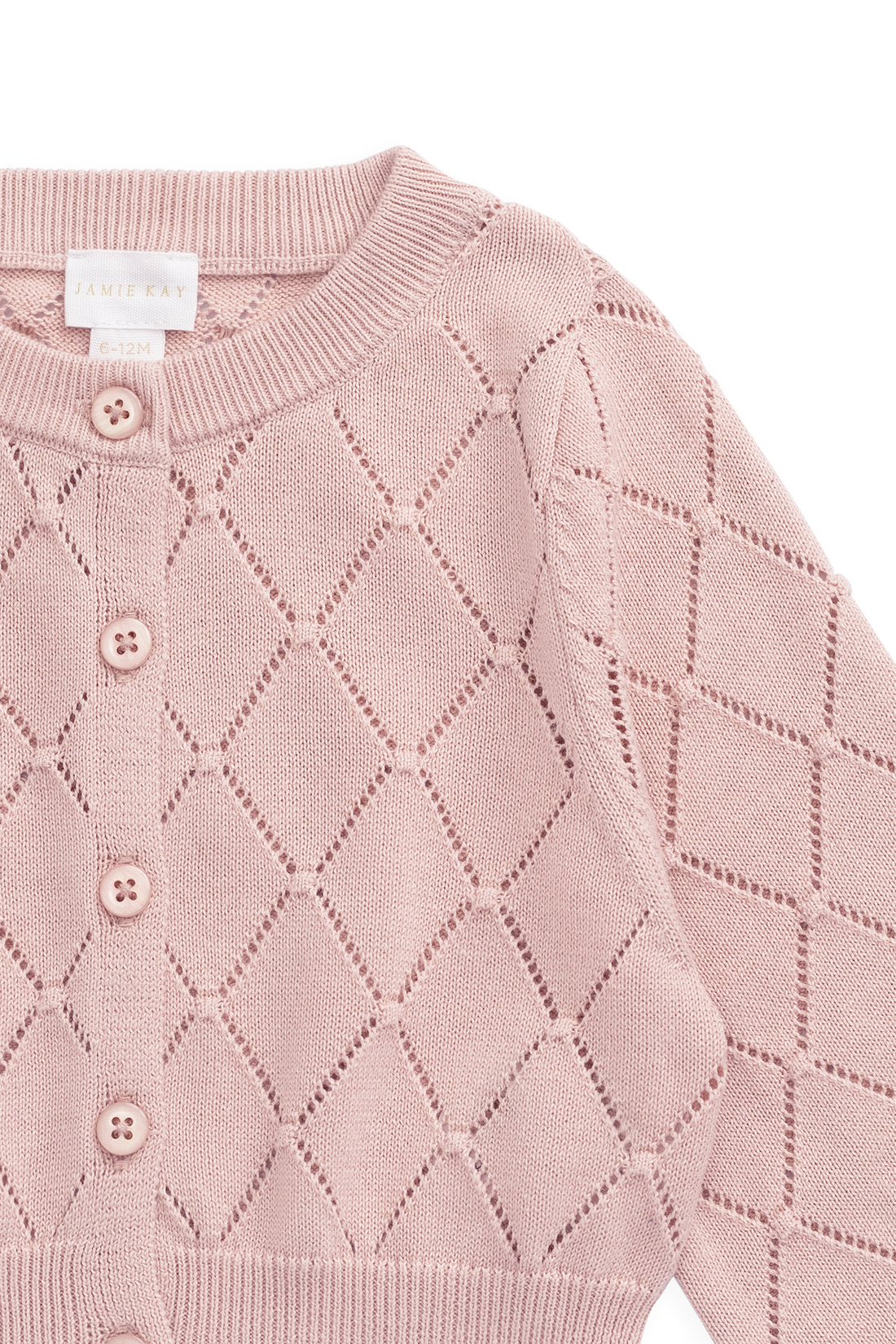 Lilah Cardigan - Shell Pink Childrens Cardigan from Jamie Kay NZ