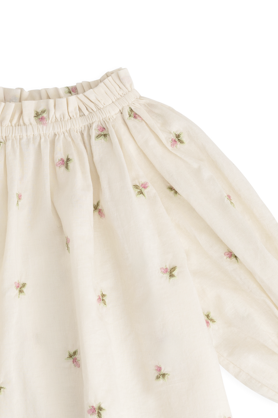 Organic Cotton Acacia Blouse - Rosebud Egret Childrens Top from Jamie Kay NZ