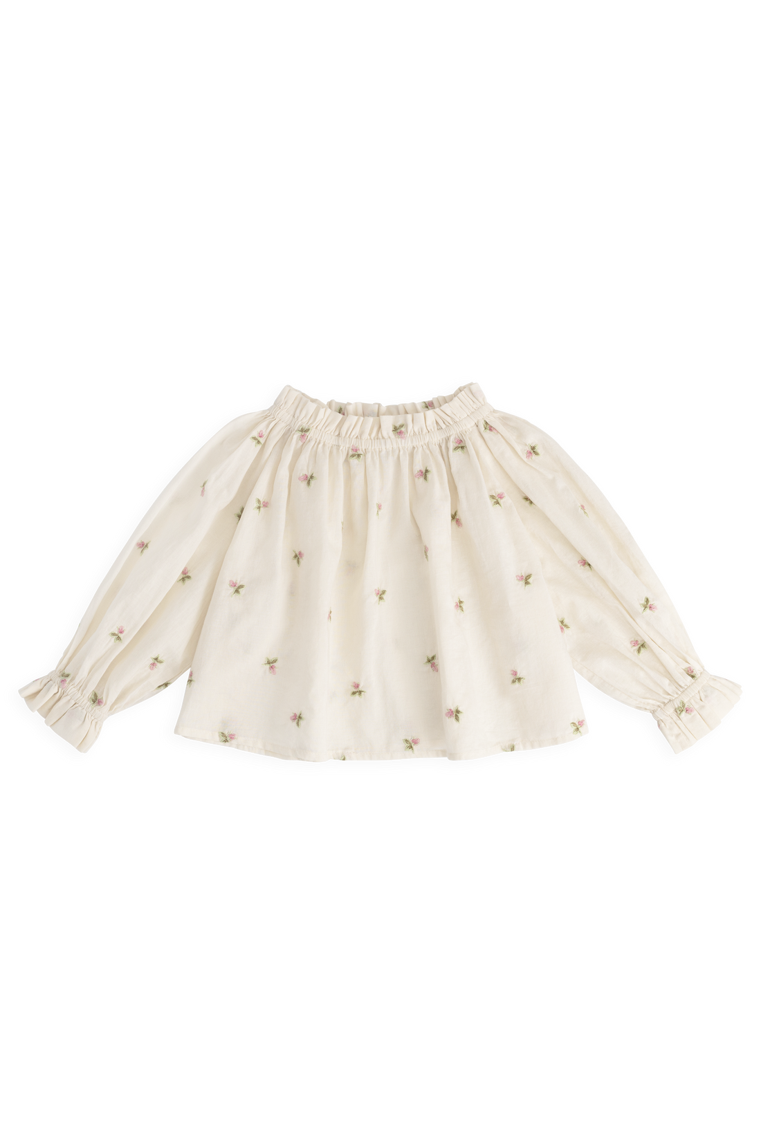 Organic Cotton Acacia Blouse - Rosebud Egret Childrens Top from Jamie Kay NZ