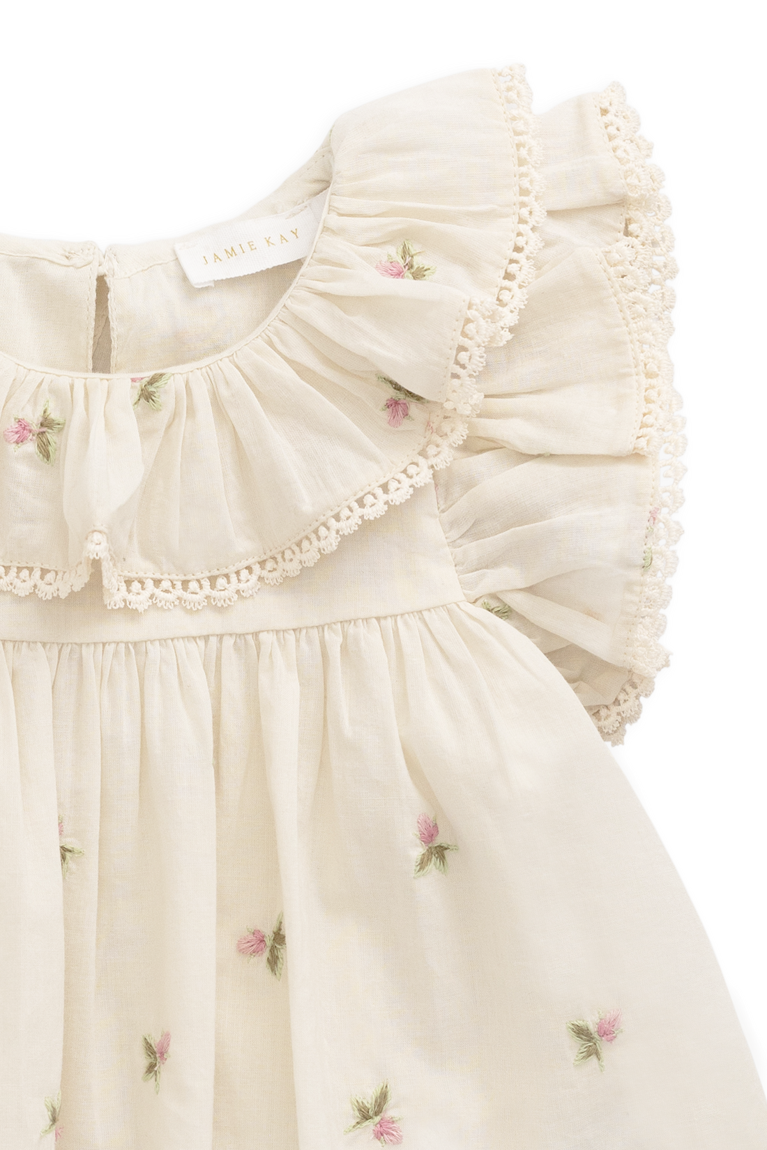 Organic Cotton Banks Blouse - Rosebud Egret Childrens Top from Jamie Kay NZ