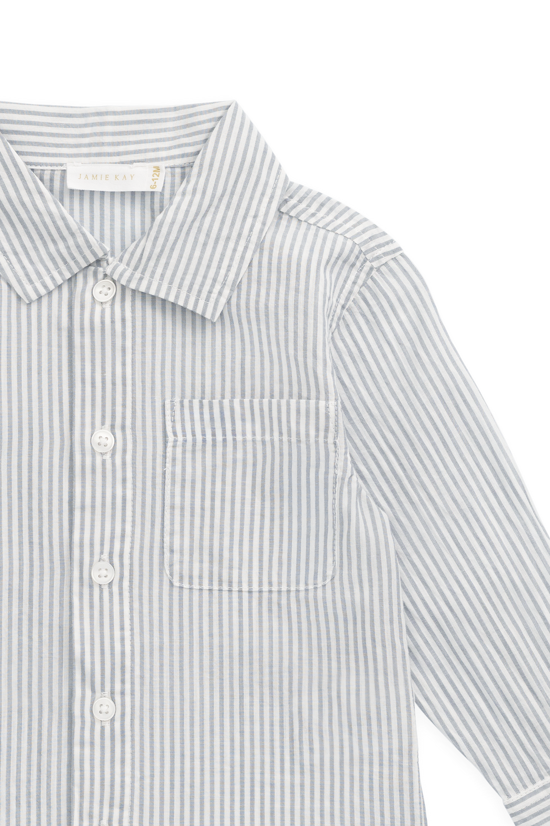 Organic Cotton Isaiah Shirt - Harbour Stripe Childrens Top from Jamie Kay NZ