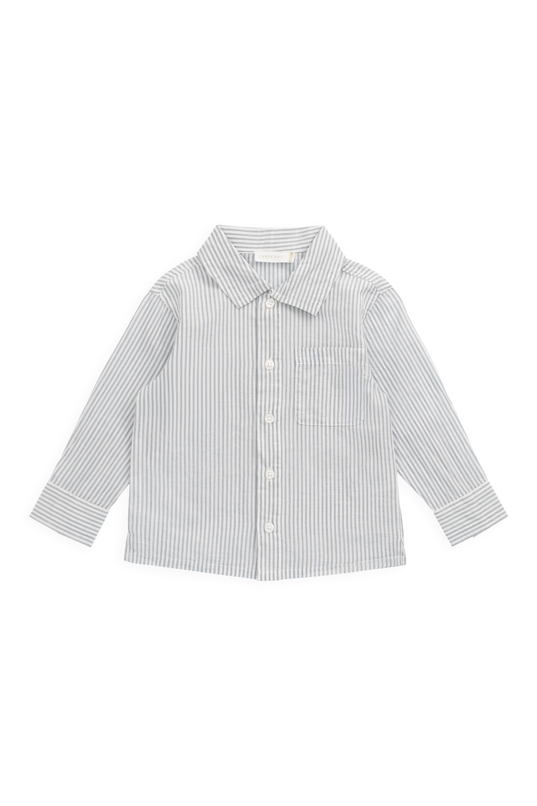 Organic Cotton Isaiah Shirt - Harbour Stripe Childrens Top from Jamie Kay NZ