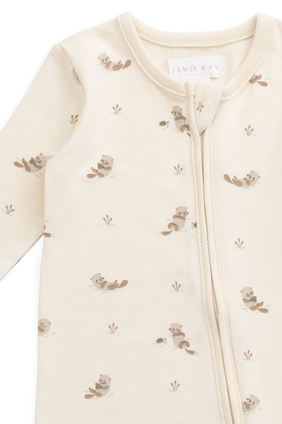 Organic Cotton Jude Onepiece - Otter Buddies Tofu Childrens Onepiece from Jamie Kay NZ