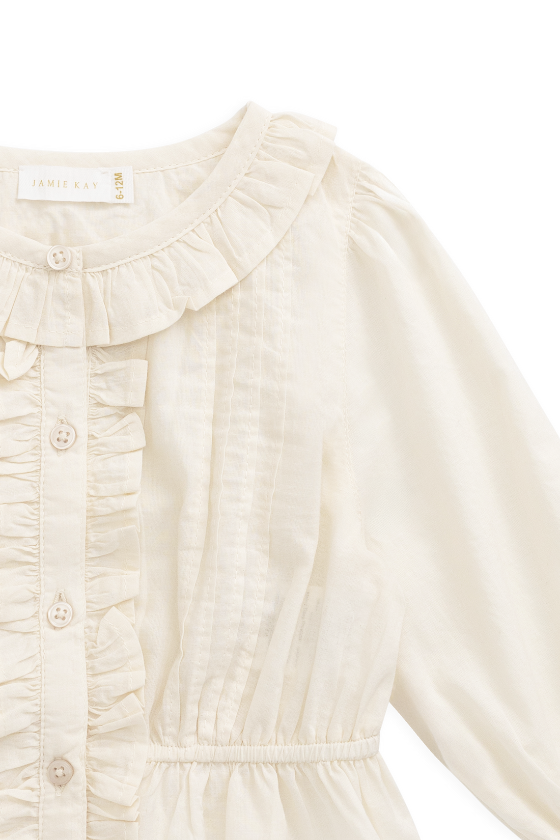 Organic Cotton Maylah Blouse - Vanilla Childrens Top from Jamie Kay NZ