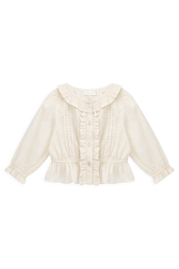 Organic Cotton Maylah Blouse - Vanilla Childrens Top from Jamie Kay NZ