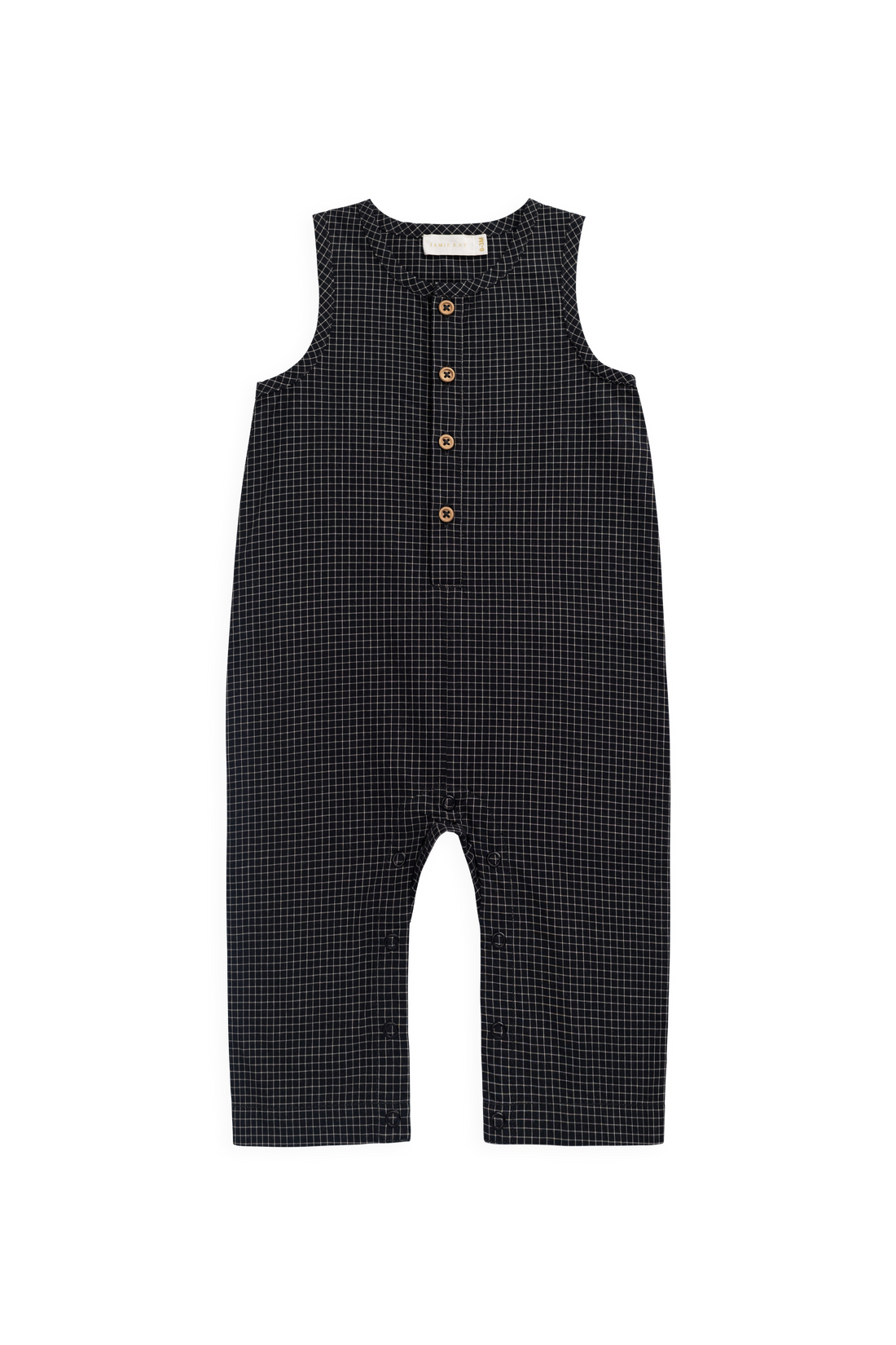 Organic Cotton Milo Jumpsuit - Eclipse Grid Childrens Jumpsuit from Jamie Kay NZ