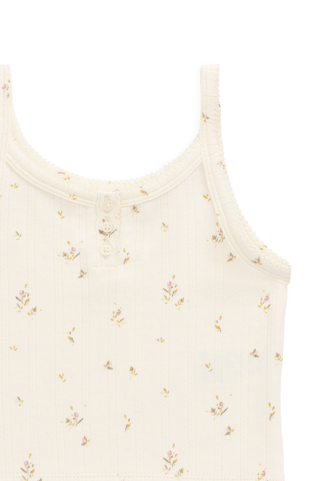 Organic Cotton Pointelle Anais Singlet - Dina Antique Childrens Singlet from Jamie Kay NZ