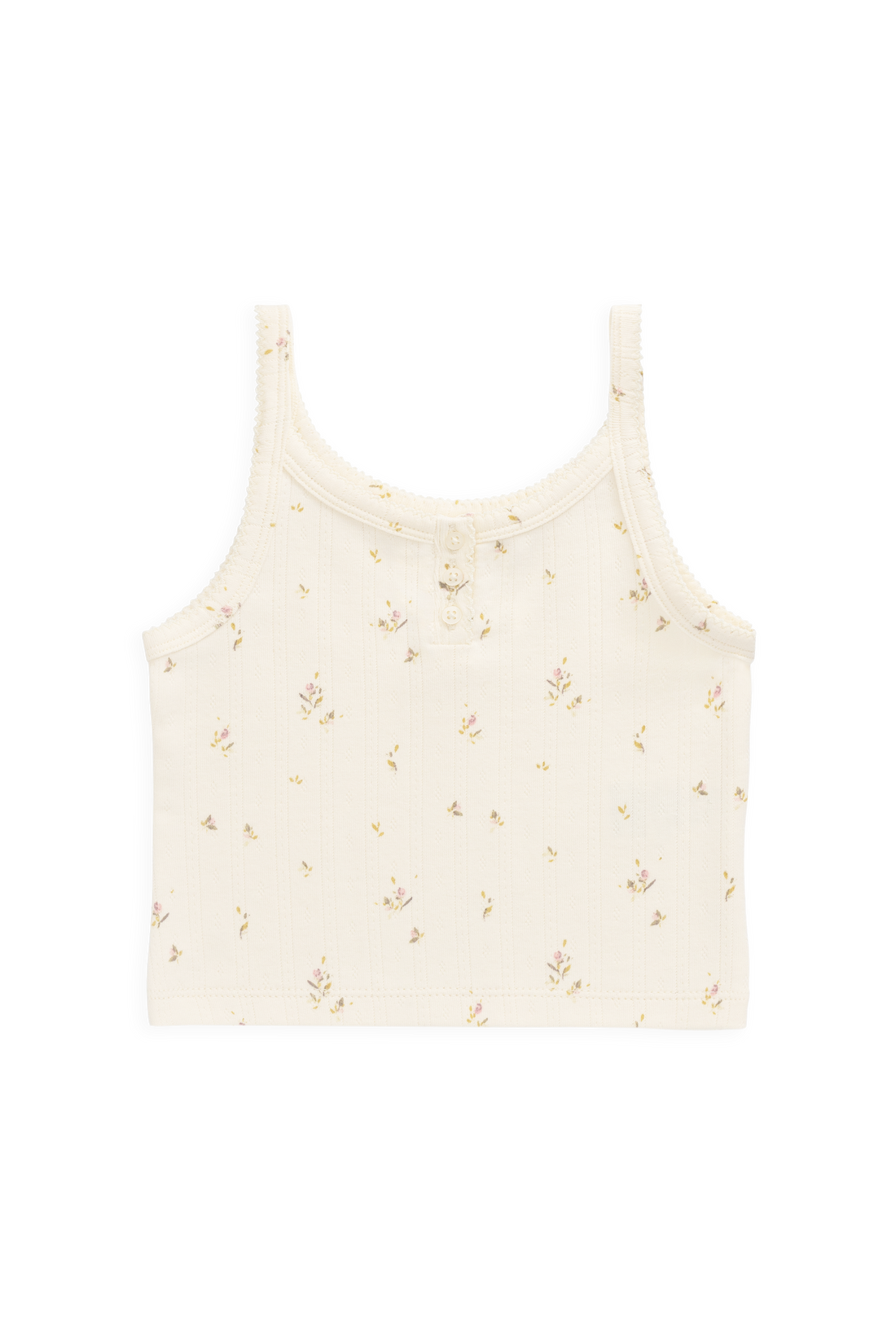 Organic Cotton Pointelle Anais Singlet - Dina Antique Childrens Singlet from Jamie Kay NZ