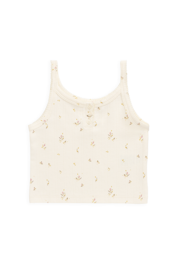 Organic Cotton Pointelle Anais Singlet - Dina Antique Childrens Singlet from Jamie Kay NZ