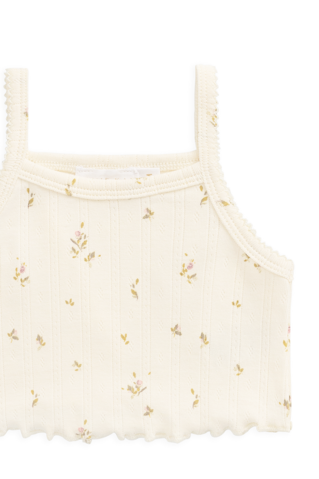 Organic Cotton Pointelle Bebe Singlet - Dina Antique Childrens Singlet from Jamie Kay NZ