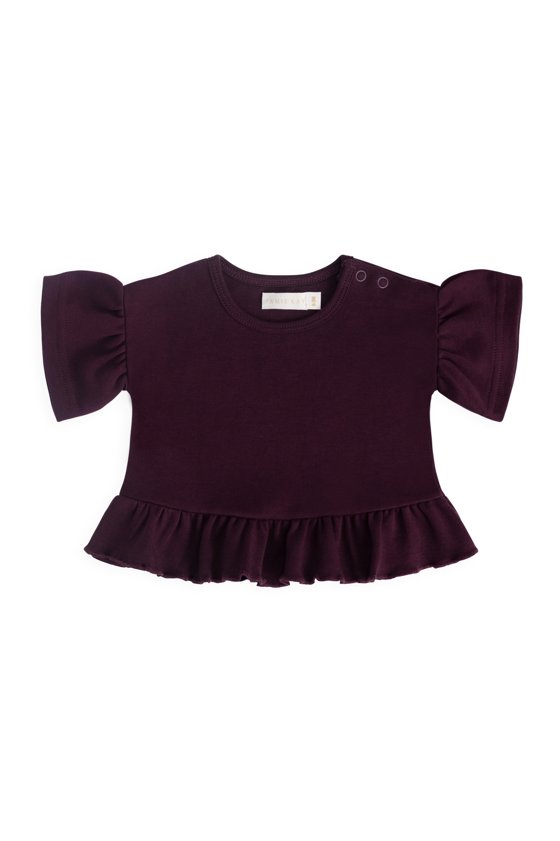 Pima Cotton Courtney Ruffle Top - Fig Childrens Top from Jamie Kay NZ