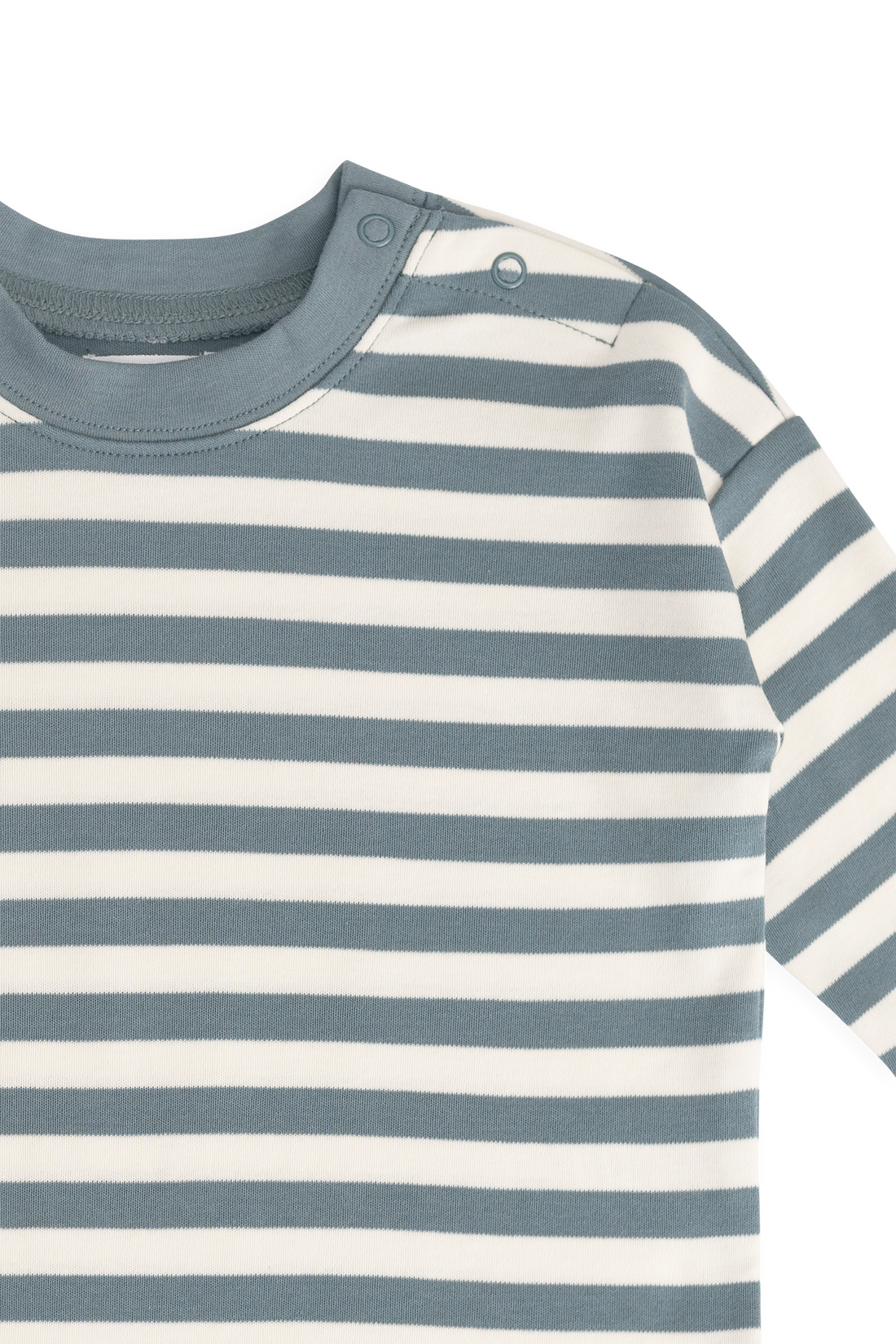 Pima Cotton Edward Long Sleeve Top - Essential Stripe Cloud/Honolulu Childrens Top from Jamie Kay NZ