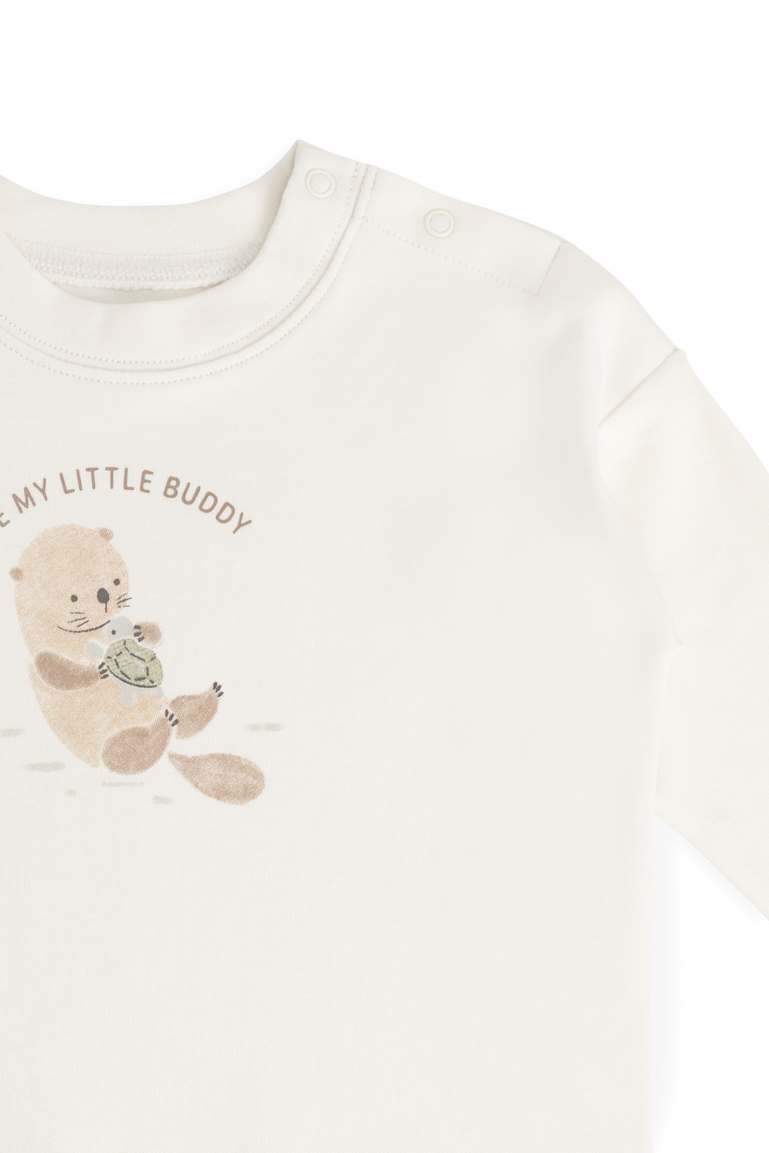Pima Cotton Edward Long Sleeve Top - Otter Buddy Cloud Childrens Top from Jamie Kay NZ
