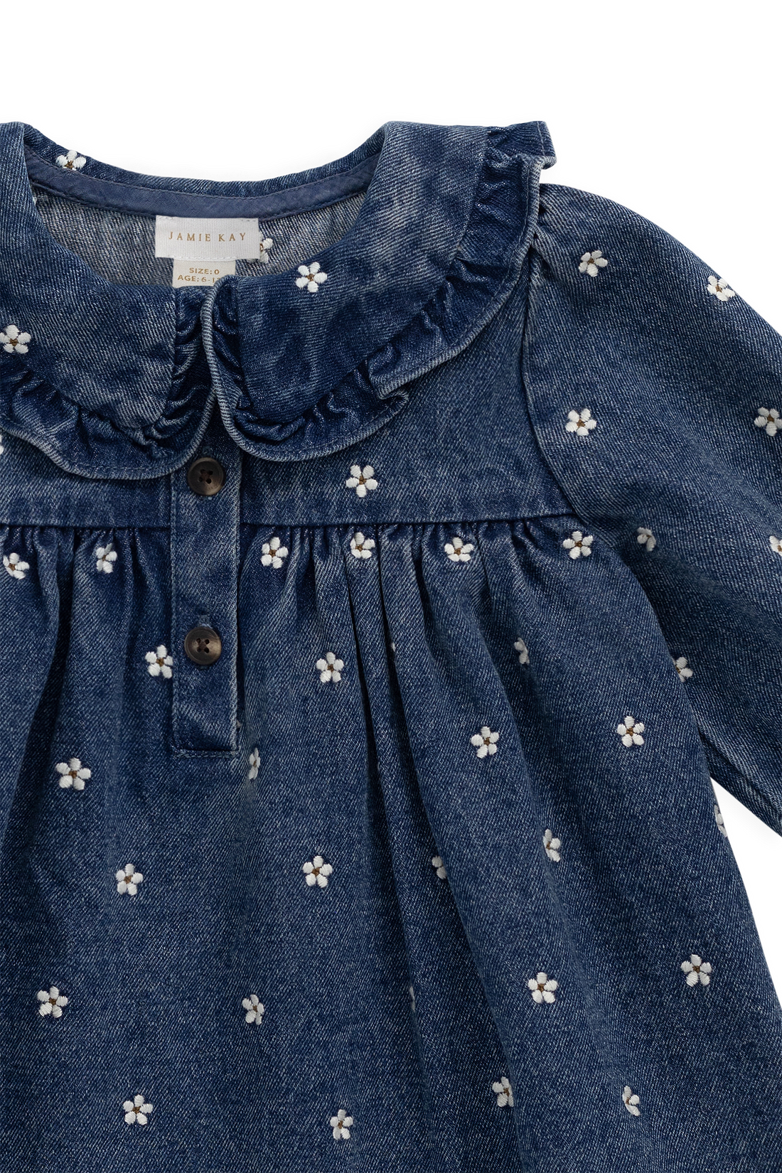 Ira Dress - Josie Floral Denim Childrens Dress from Jamie Kay NZ