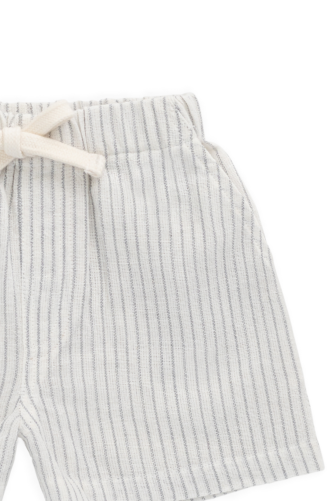 Organic Cotton Louis Short - Mini Pinstripe Parchment/Dawn Childrens short from Jamie Kay NZ