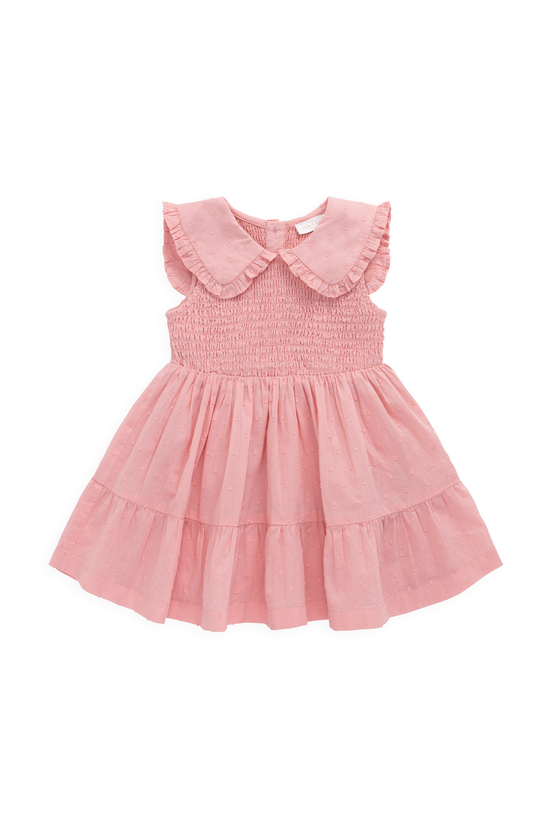 Organic Cotton Claudine Dress - Swiss Pink Childrens Dress from Jamie Kay NZ
