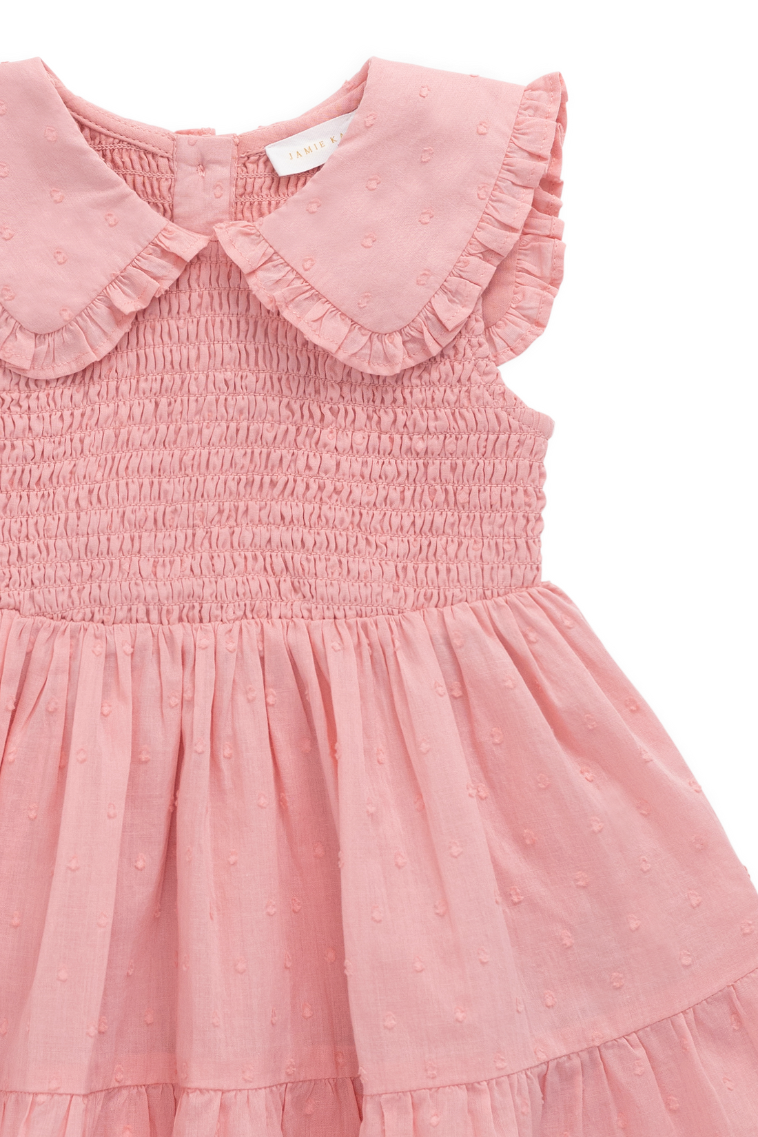 Organic Cotton Claudine Dress - Swiss Pink Childrens Dress from Jamie Kay NZ