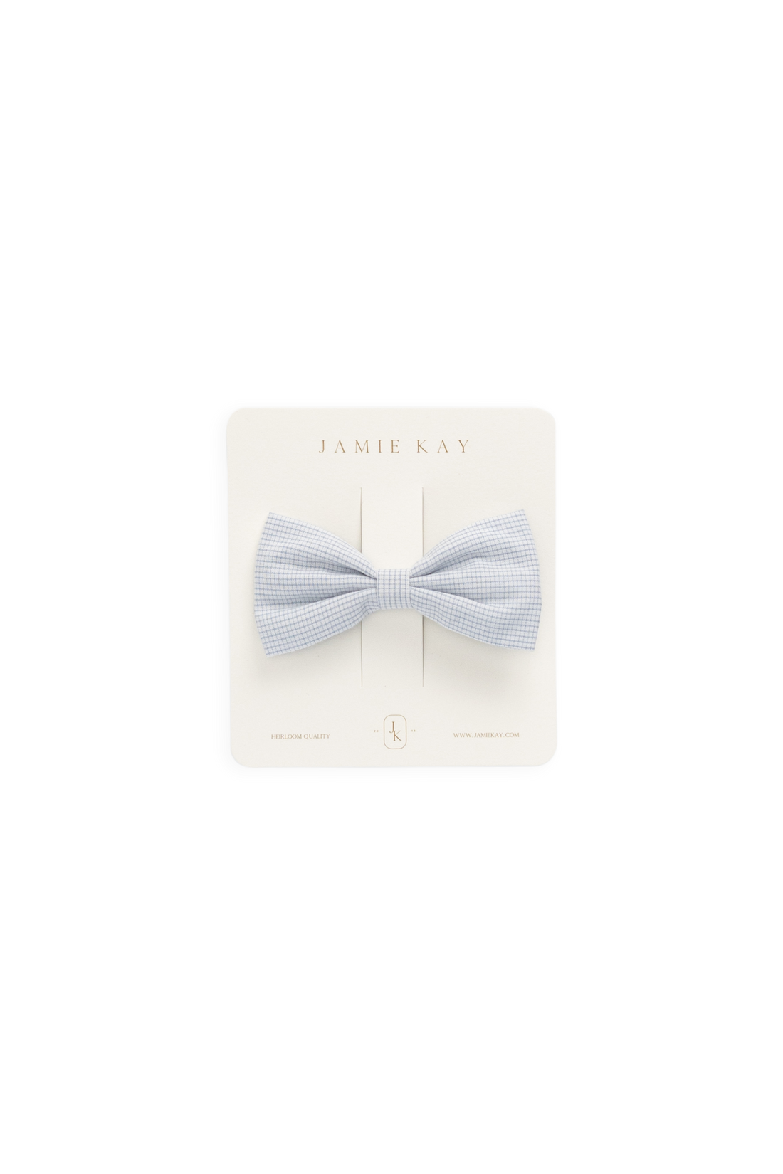 Organic Cotton Desiree Bow - Petite Check Childrens Hair Bow from Jamie Kay NZ