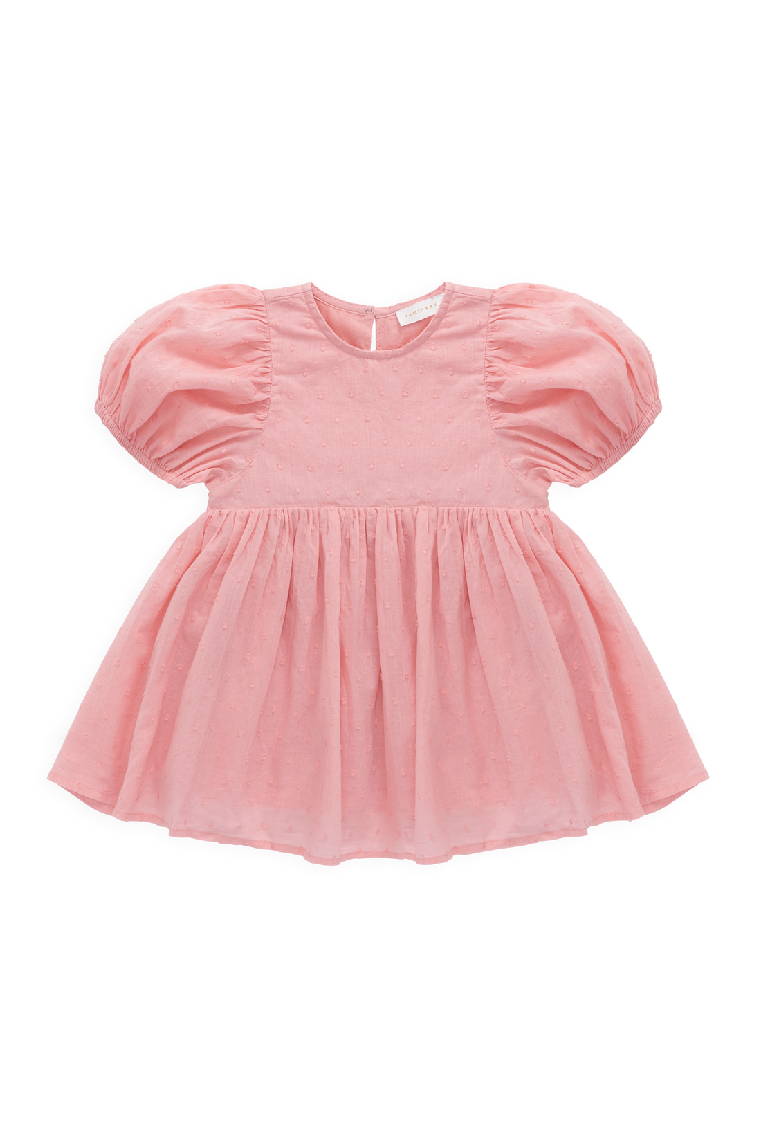Organic Cotton Frannie Dress - Swiss Pink Childrens Dress from Jamie Kay NZ
