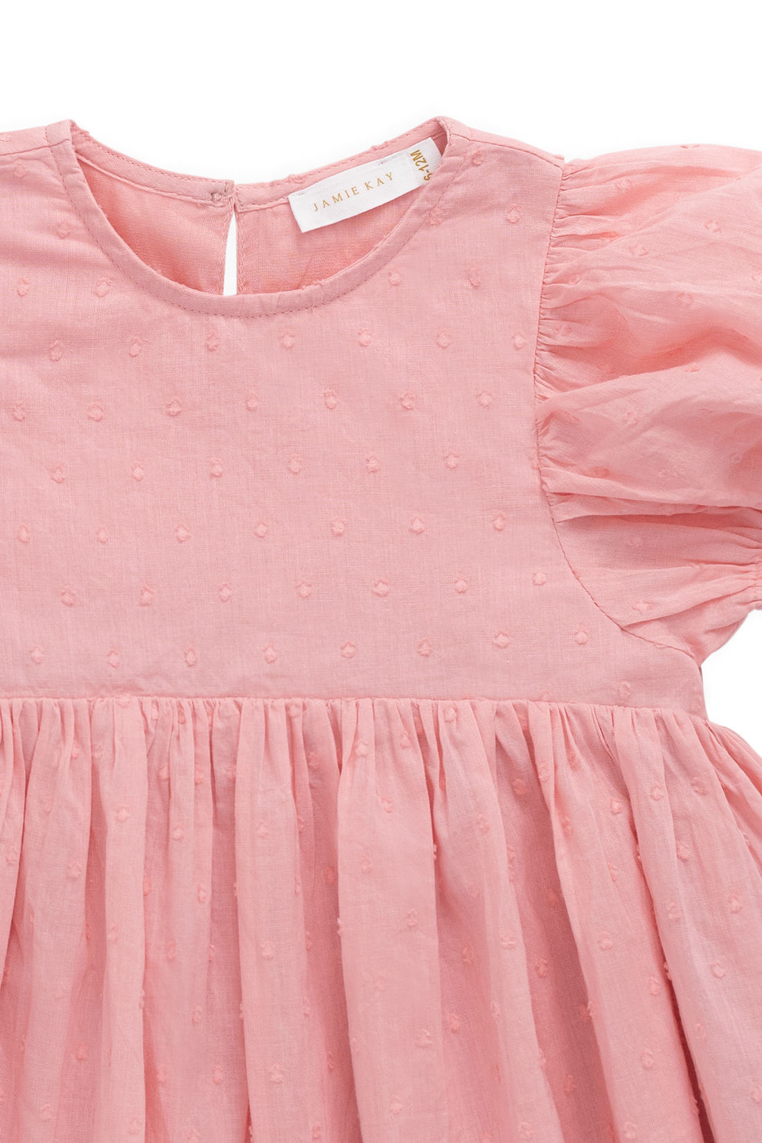 Organic Cotton Frannie Dress - Swiss Pink Childrens Dress from Jamie Kay NZ