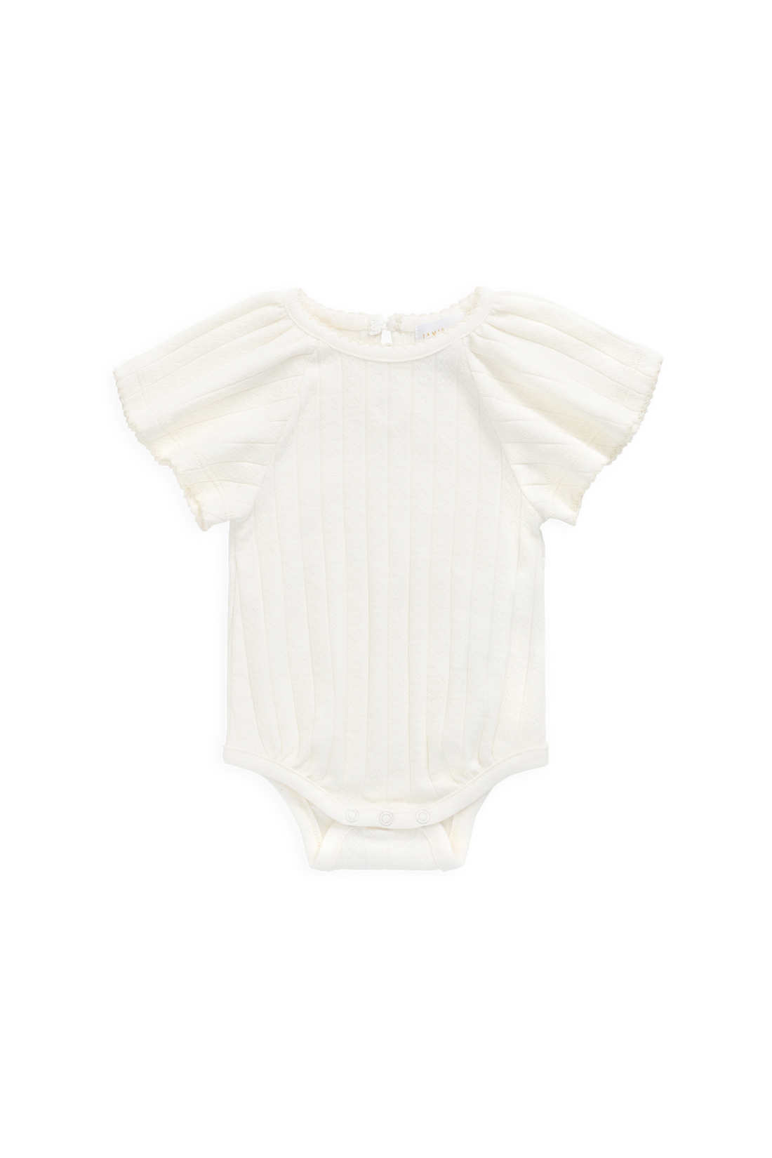 Organic Cotton Josephine Playsuit - Sweet Heart Pointelle Parchment Childrens Playsuit from Jamie Kay NZ