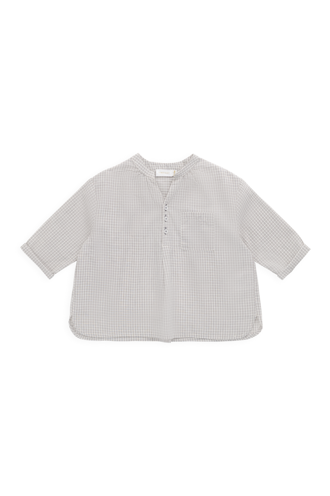 Organic Cotton Kenji Top - Cloud check Childrens Top from Jamie Kay NZ