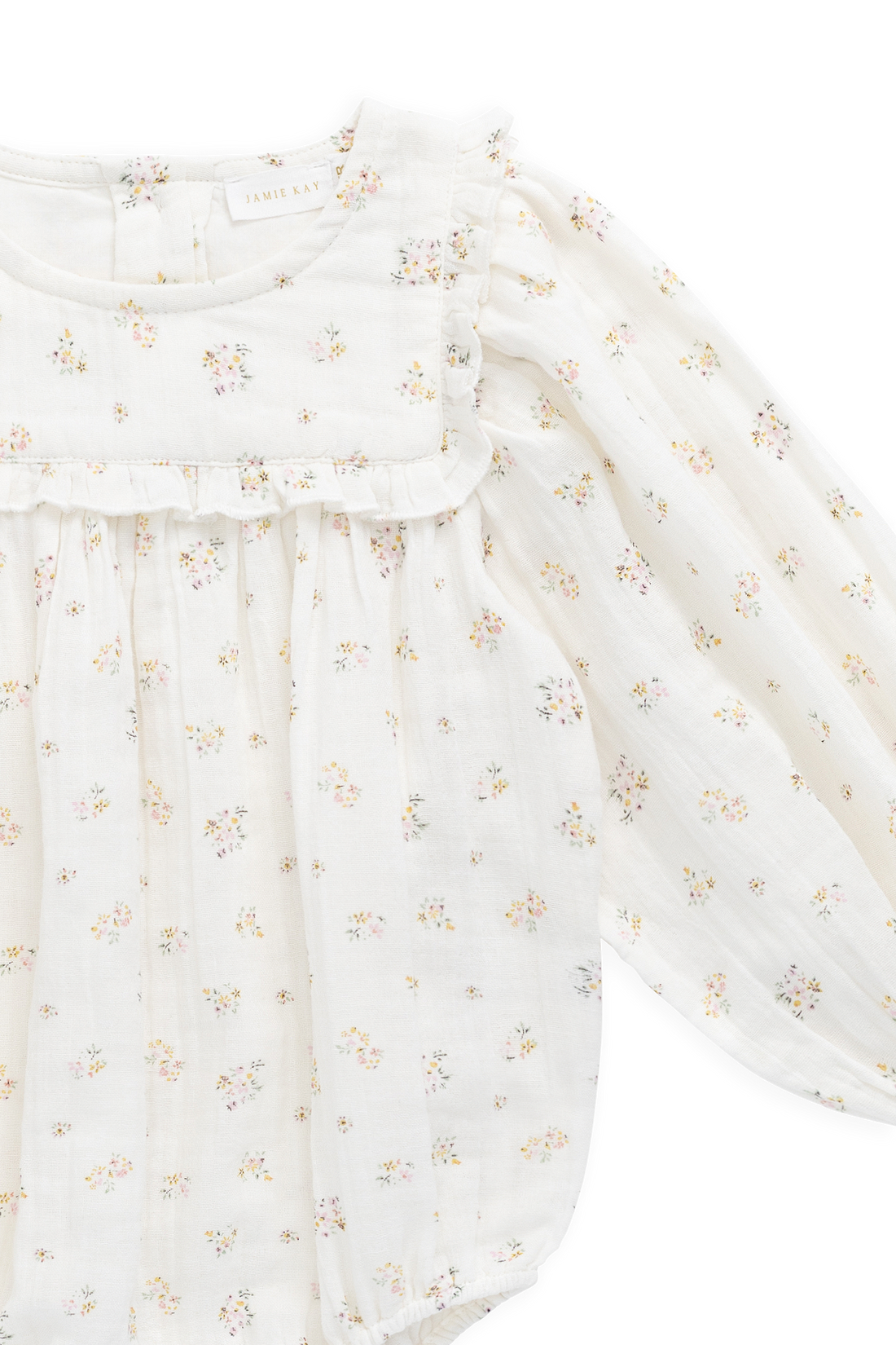 Organic Cotton Muslin Frances Playsuit-Ayla Whisper Childrens Playsuit from Jamie Kay NZ