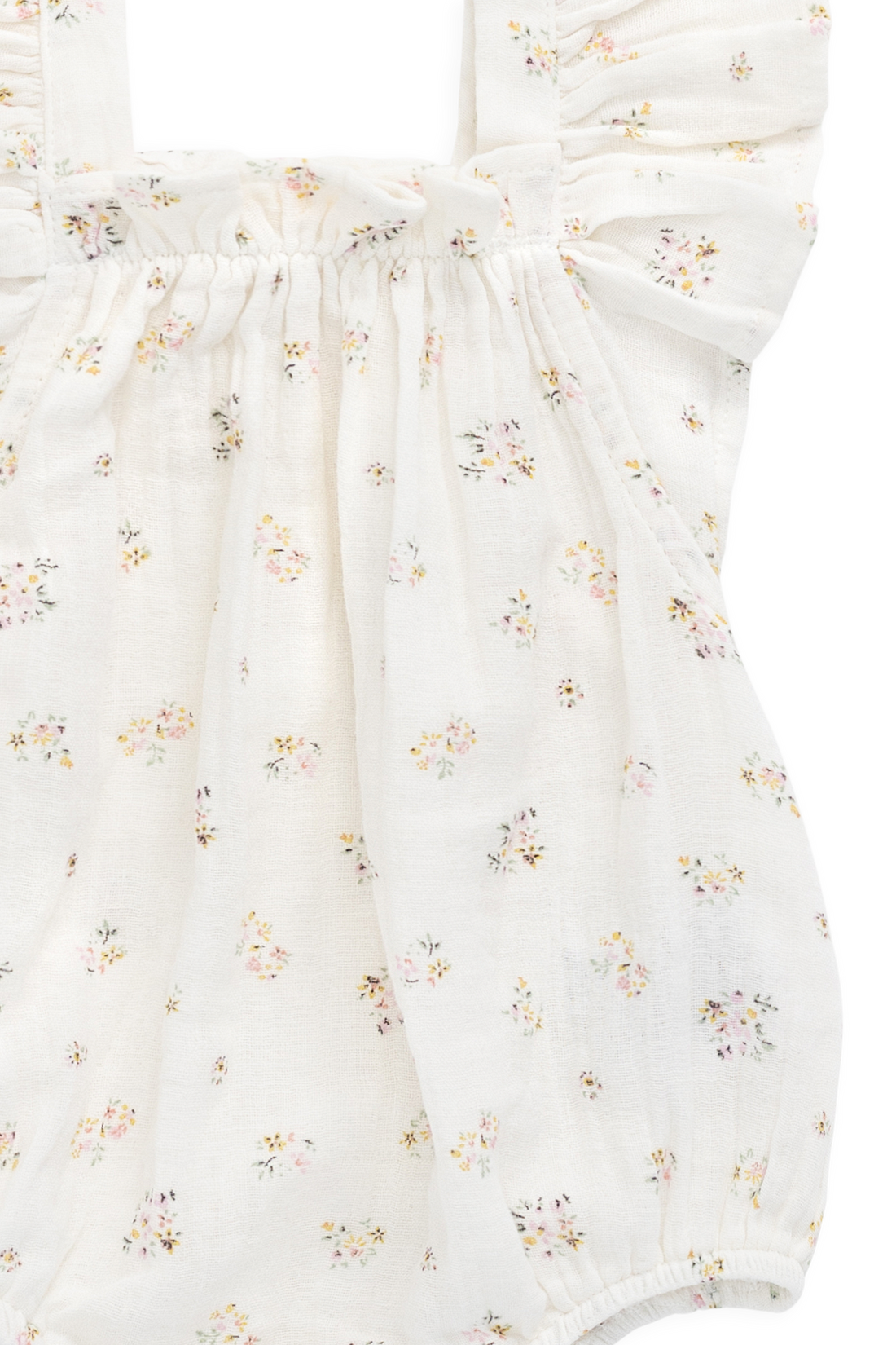 Organic Cotton Muslin Harriet Playsuit - Ayla Whisper Childrens Playsuit from Jamie Kay NZ