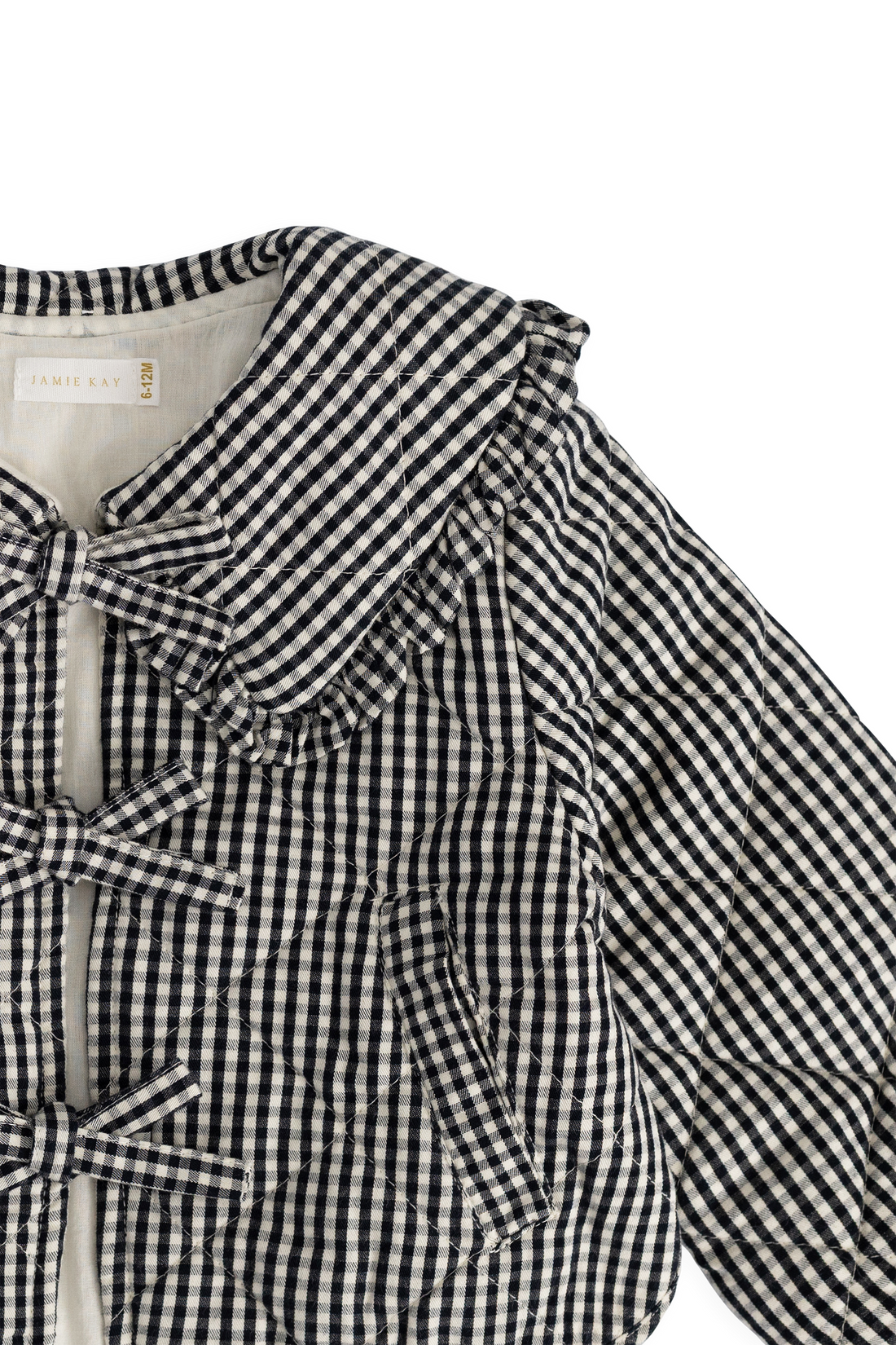 Mariette Cotton Jacket - Petite Gingham Graphite Childrens Jacket from Jamie Kay NZ