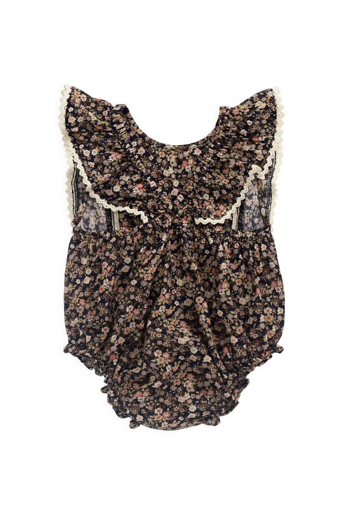 Organic Cotton Beatrice Playsuit - Luca Floral Childrens Bodysuit from Jamie Kay NZ