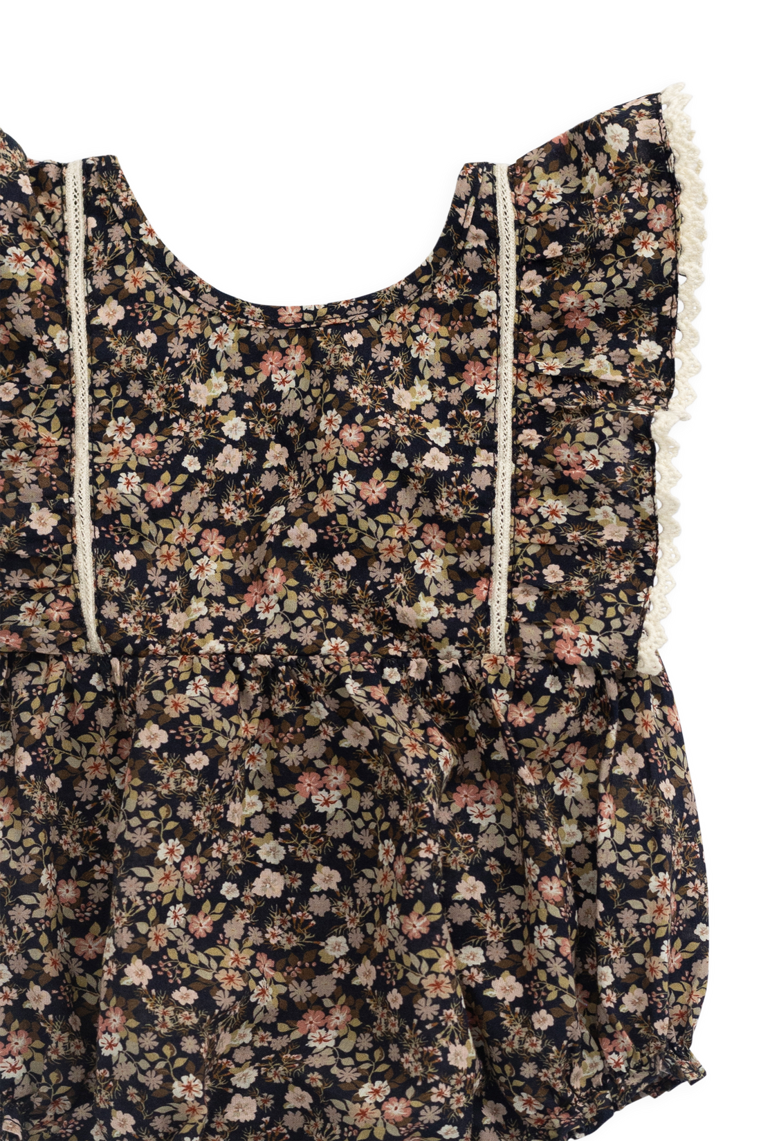 Organic Cotton Beatrice Playsuit - Luca Floral Childrens Bodysuit from Jamie Kay NZ