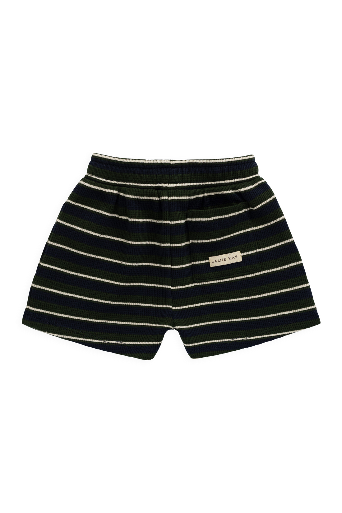 Organic Cotton Waffle Leith Short - Maritime Grandeur Stripe Childrens Short from Jamie Kay NZ