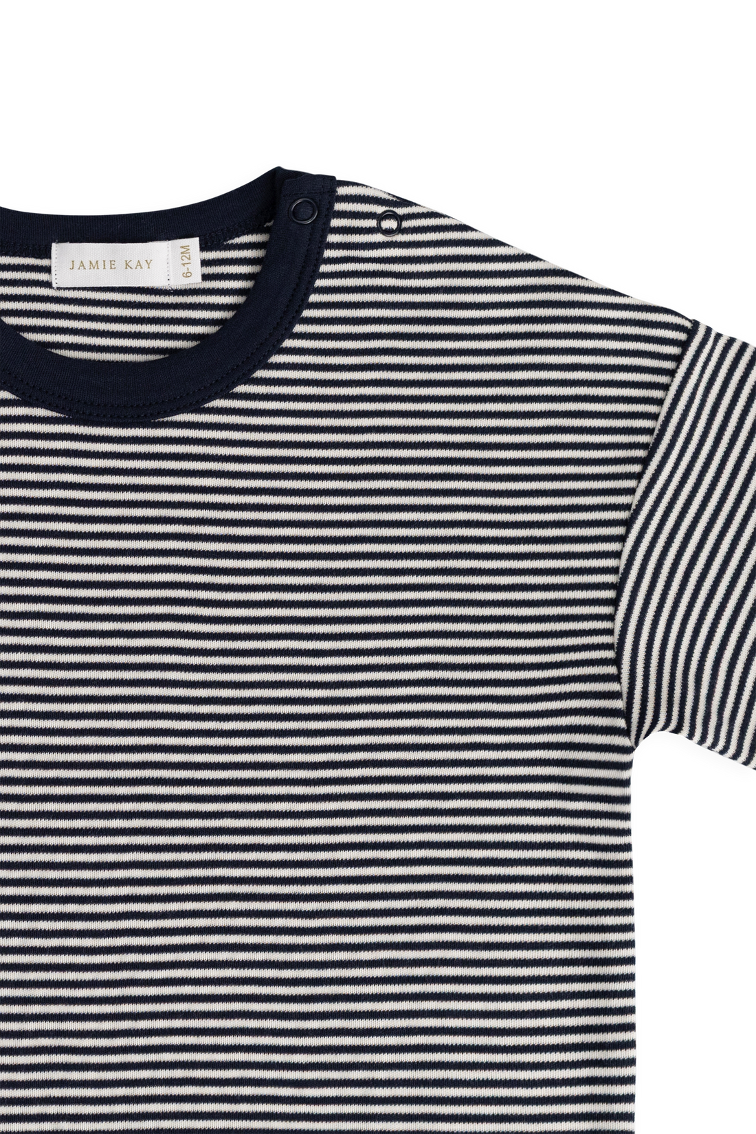 Pima Cotton Edward Tee - Petite Stripe Cloud/Maritime Childrens Top from Jamie Kay NZ