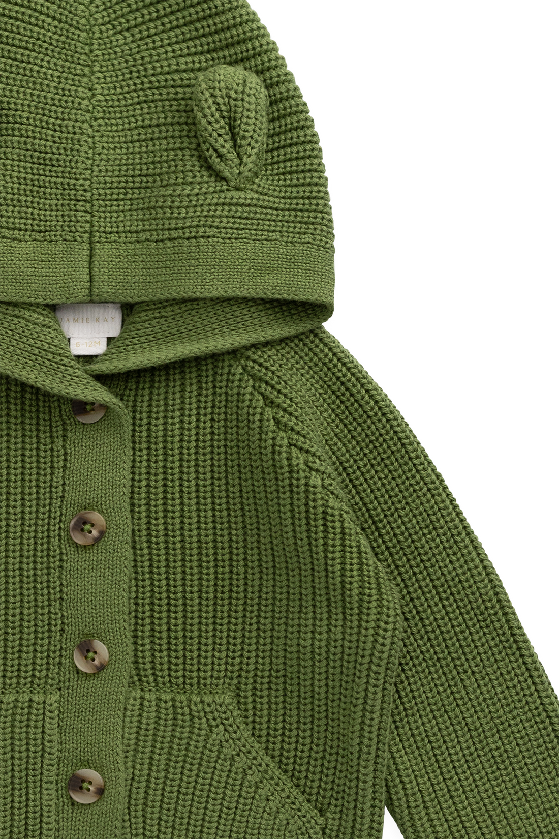 Bear Cardigan - Matcha Childrens Cardigan from Jamie Kay NZ
