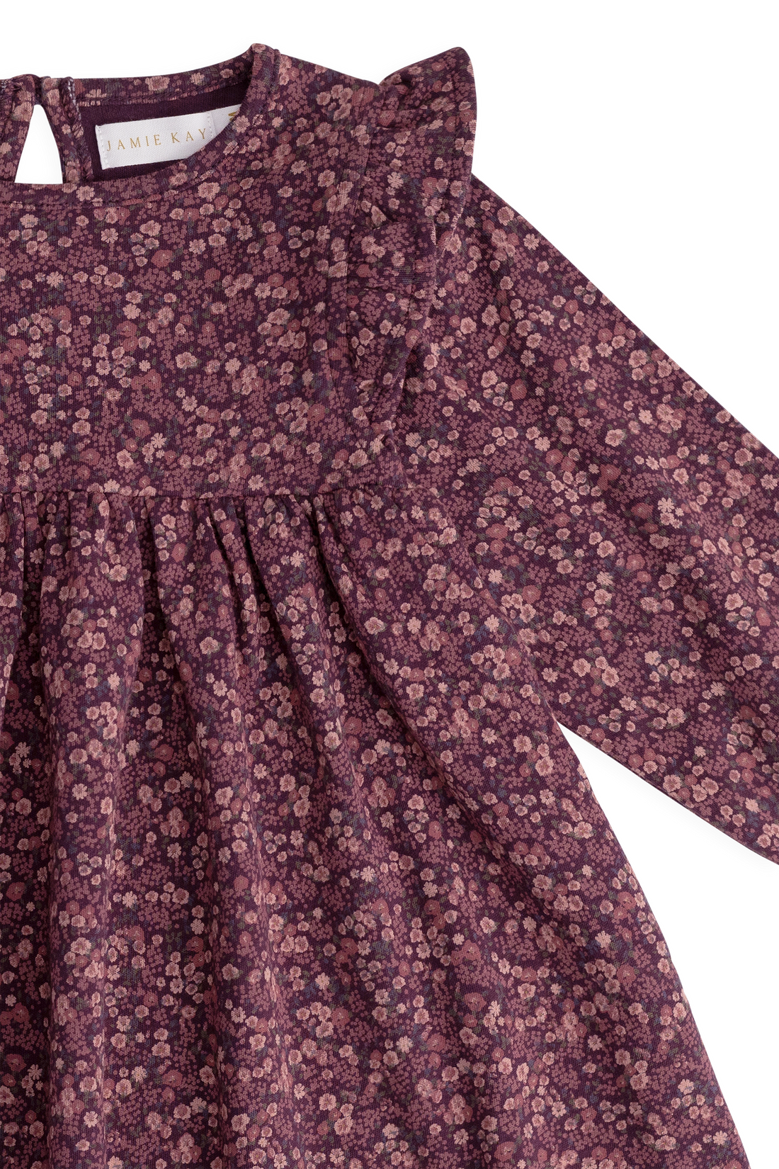 Organic Cotton Frankie Dress - Fig Floral Childrens Dress from Jamie Kay NZ