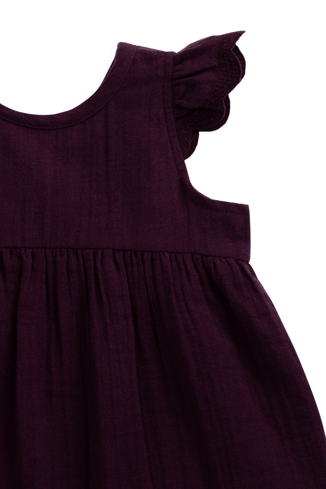 Organic Cotton Muslin Lace Dress - Fig Childrens Dress from Jamie Kay NZ
