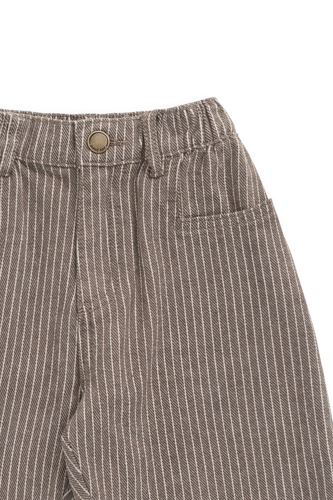 Abel Pant - Mini Pinstripe Cassava / Iroko Childrens Pant from Jamie Kay NZ