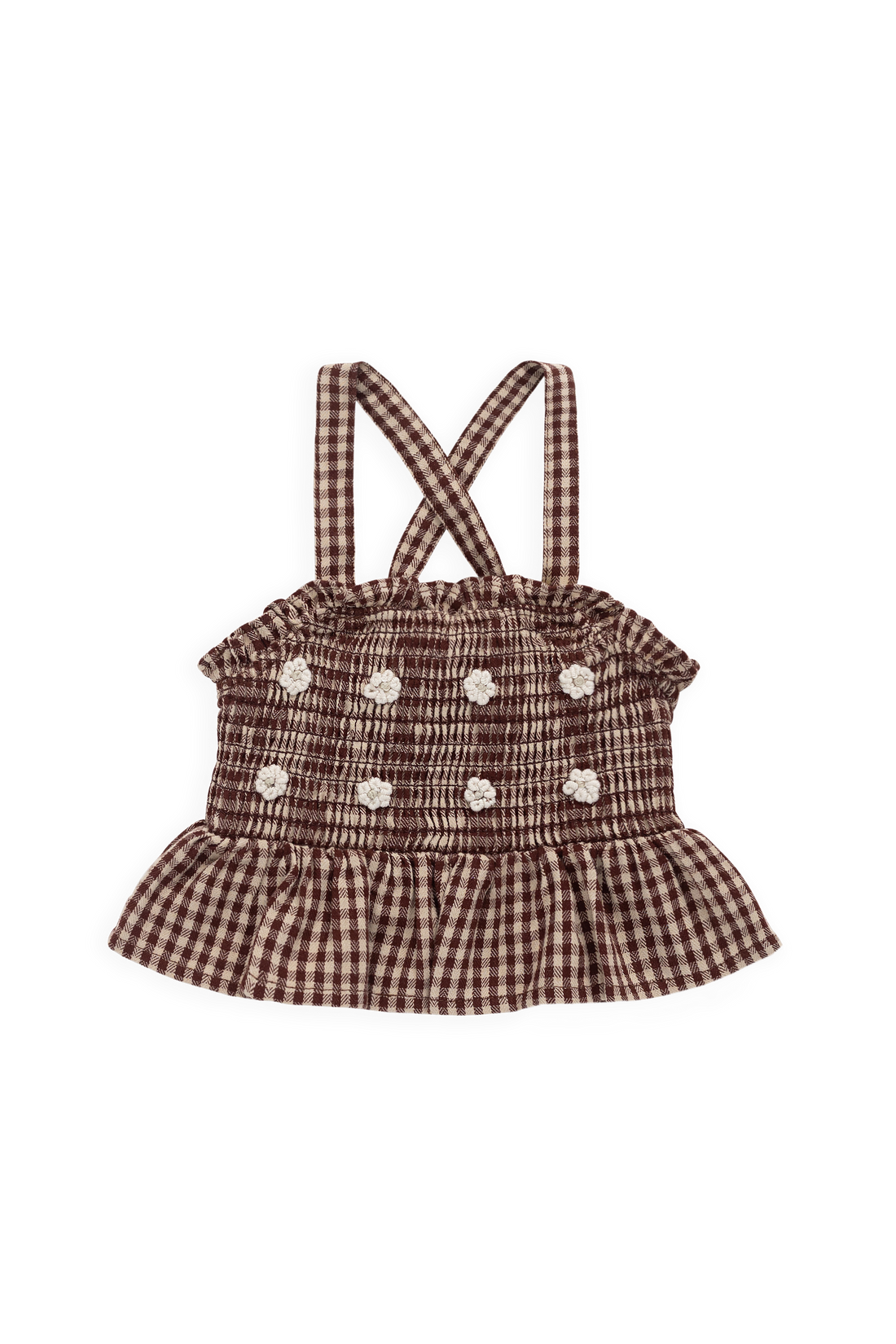Organic Cotton Auden Top - Cinnamon Gingham Childrens Top from Jamie Kay NZ