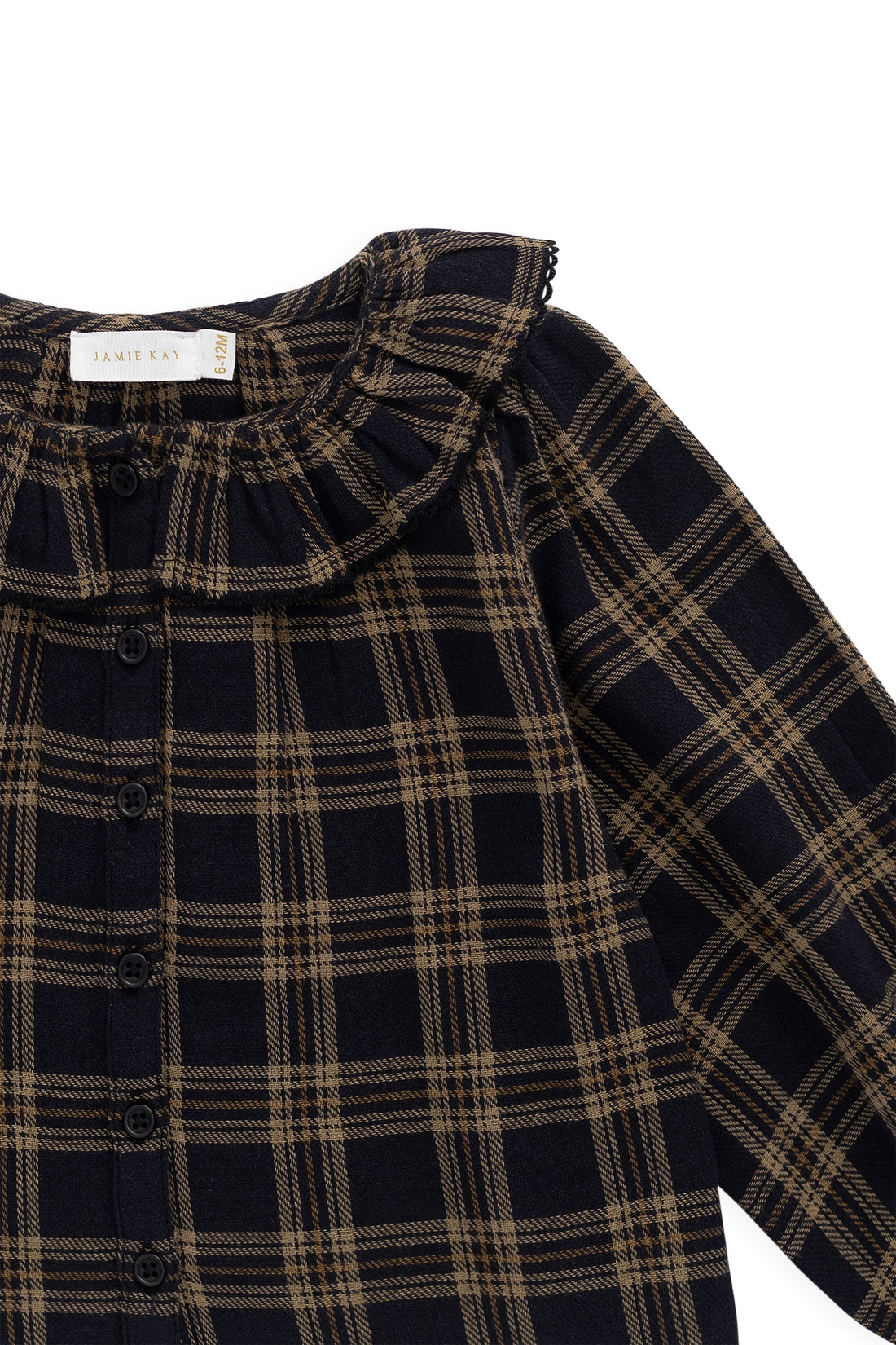 Organic Cotton Cecile Top - Woodland Check Childrens Top from Jamie Kay NZ